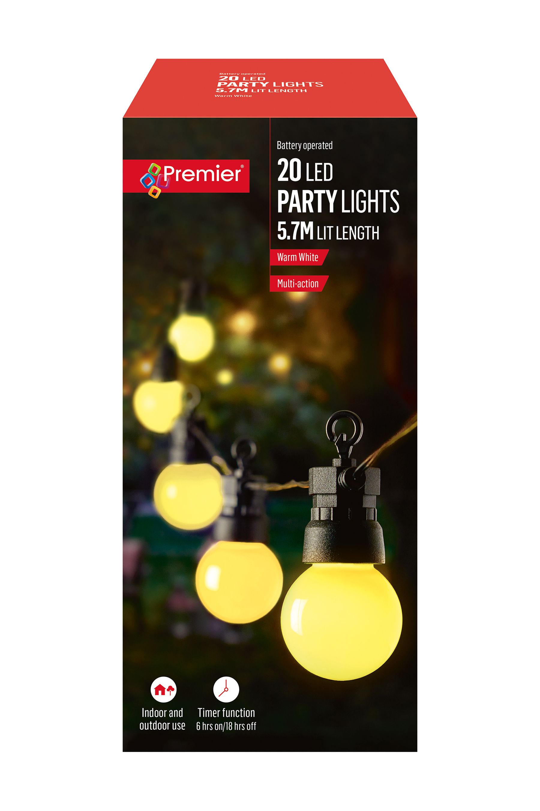 Buy Premier Decorations Ltd 20 Warm White Colour Outdoor Party Lights