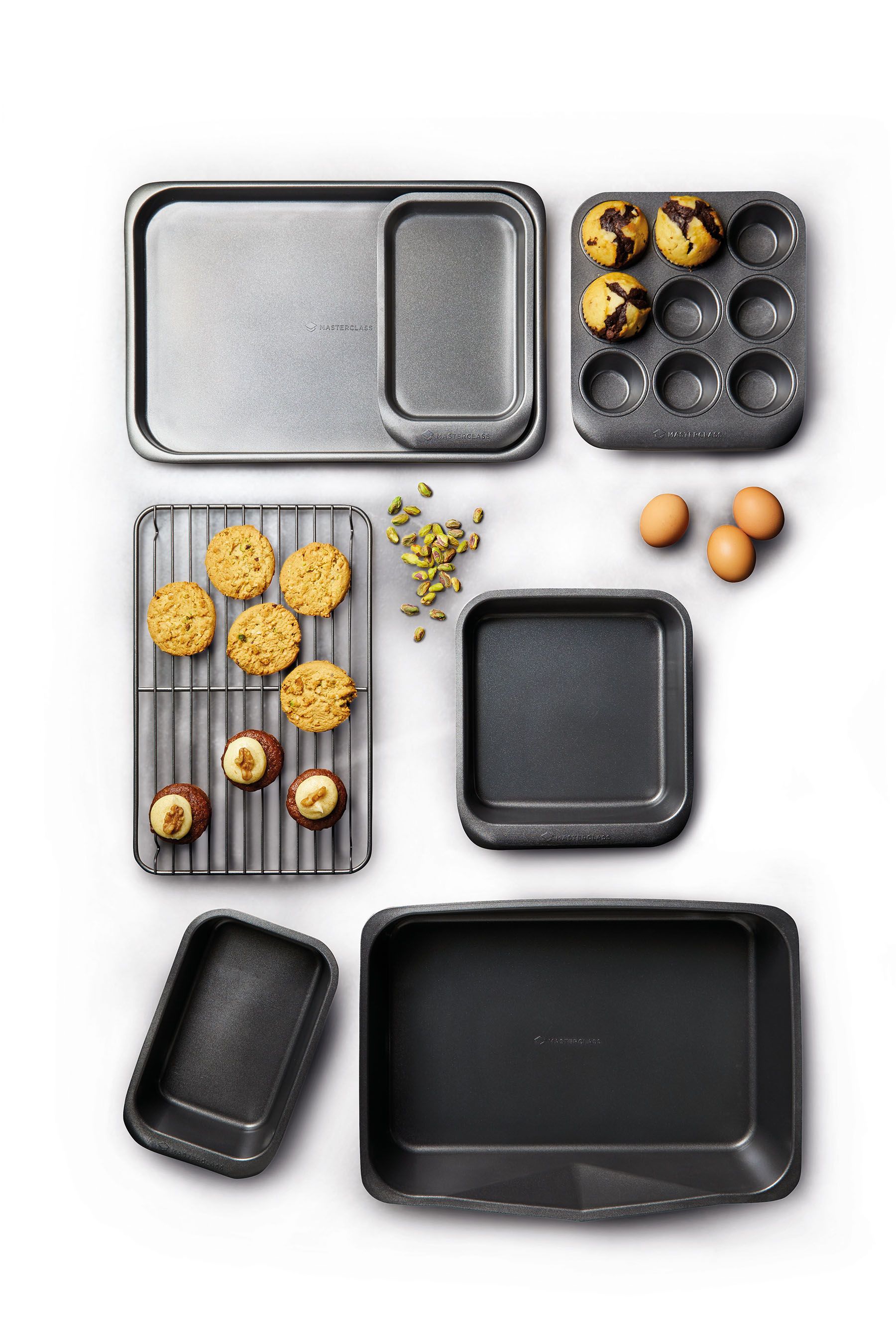 Buy Masterclass Grey Stacking 7 Piece Bakeware Set from the Next UK ...