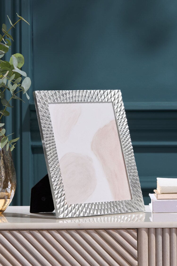 Silver Geometric Photo Frame - Image 1 of 1