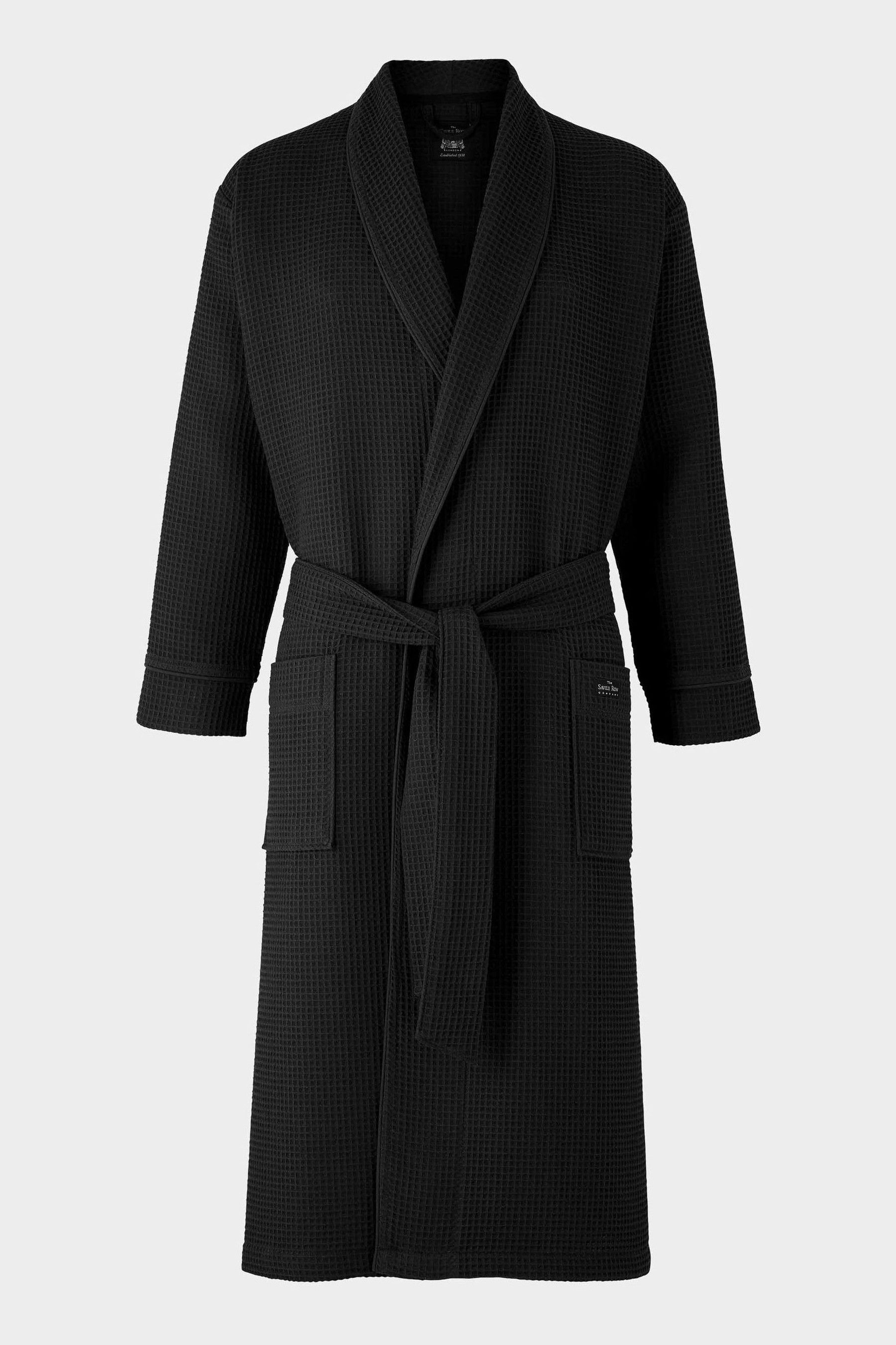 Buy Savile Row Company Cotton Waffle Black Dressing Gown from the Next