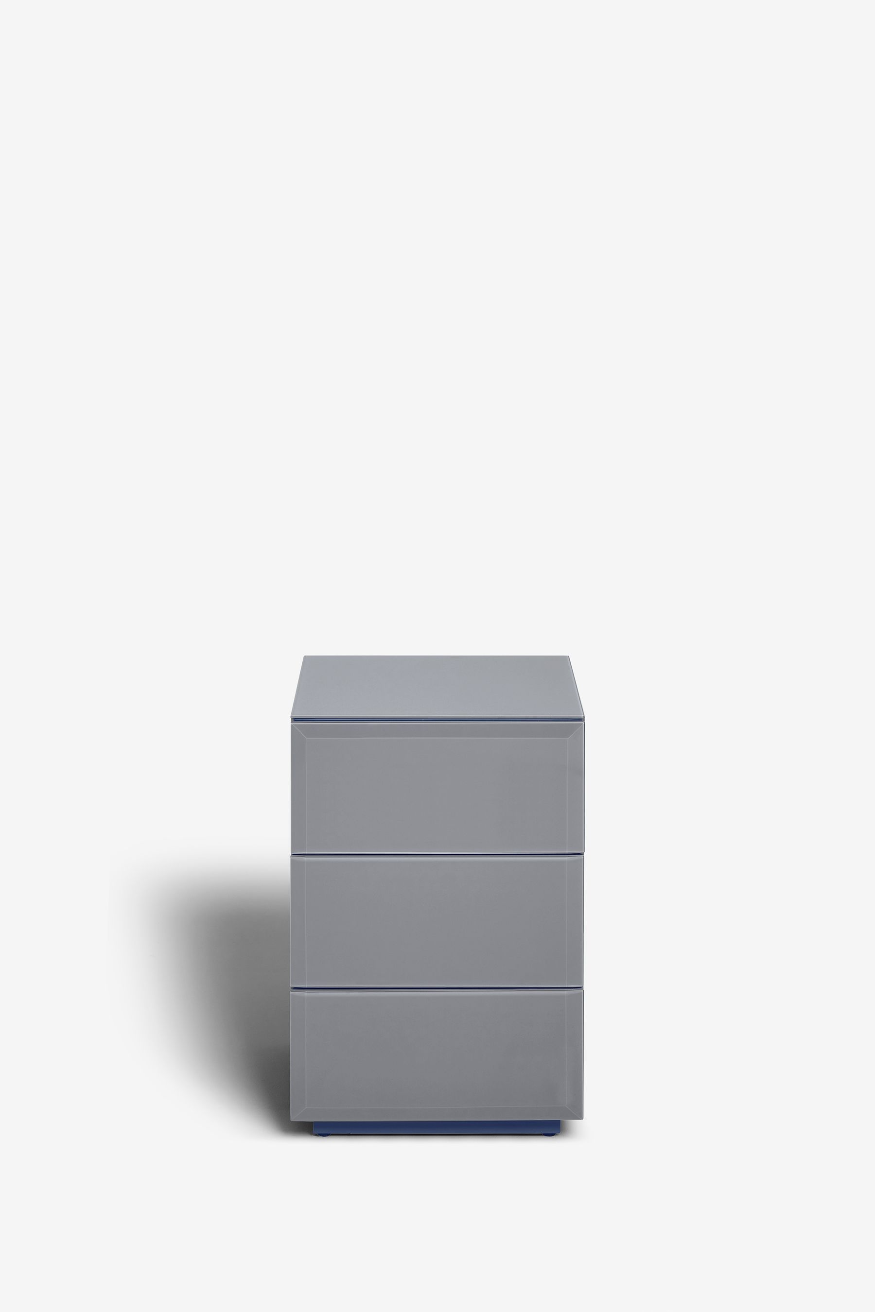 Buy Grey Sloane Glass Collection Luxe 3 Drawer Bedside Table from the