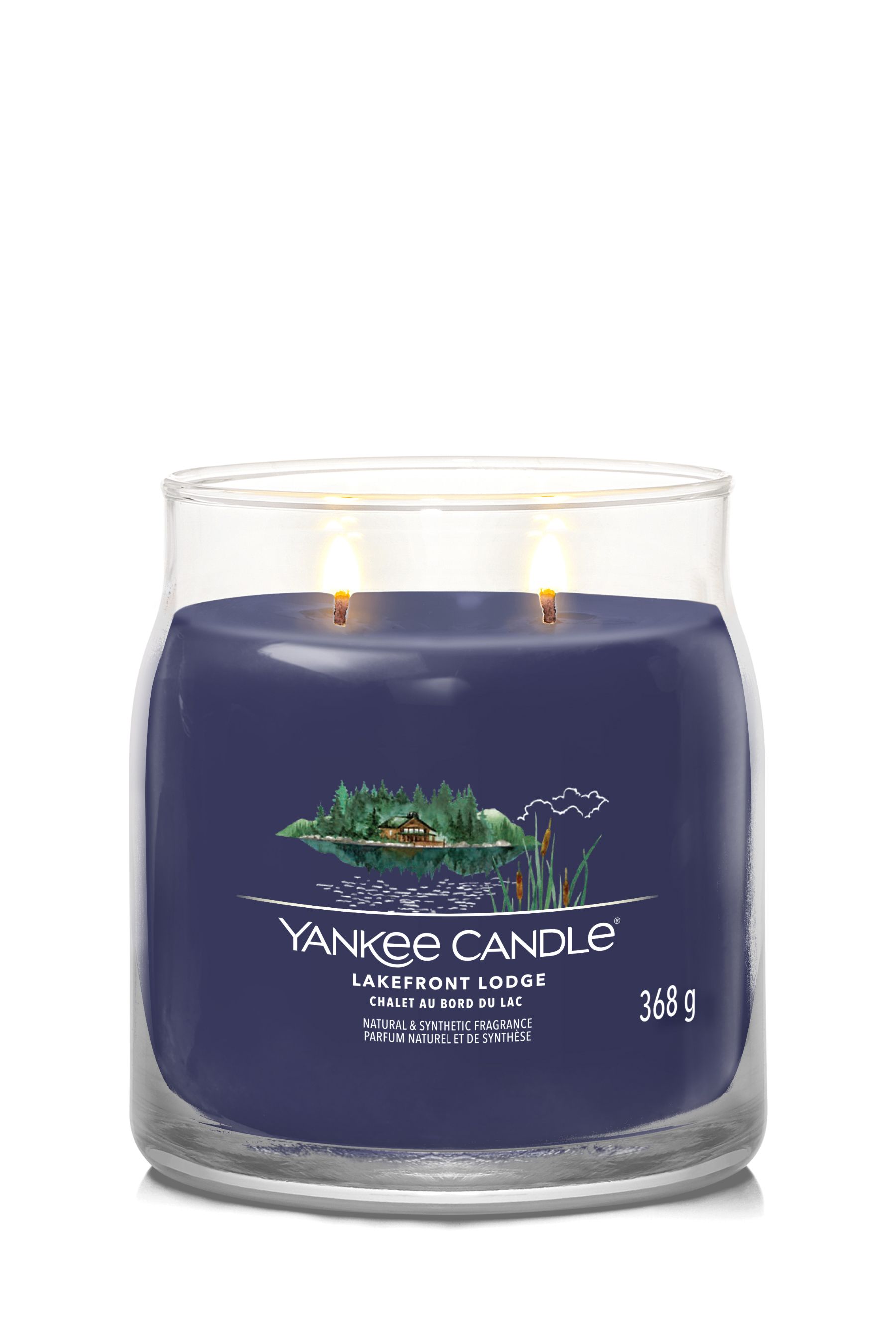 Buy Yankee Candle Blue Signature Medium Jar Scented Candle Lakefront Lodge from the Next UK