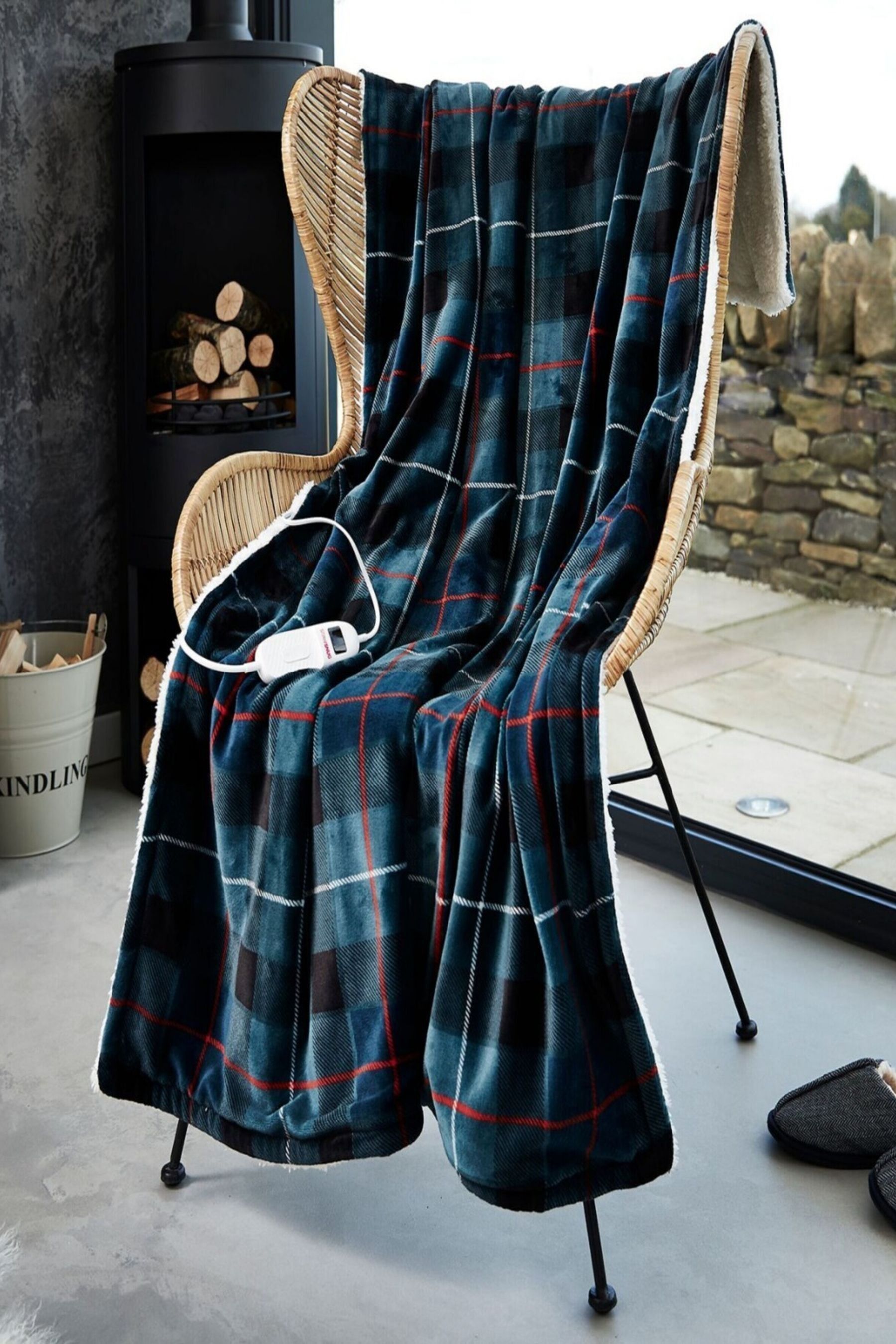 Buy Lakeland Tartan Check Sherpa Heated Throw from the Next UK online shop