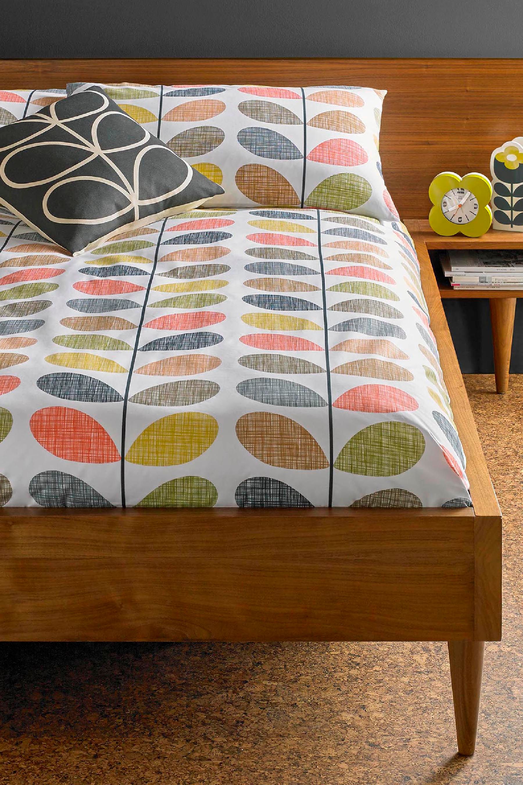 Buy Orla Kiely Set of 2 Orange Scribble Stem Floral 100 Cotton Pillowcases from Next USA