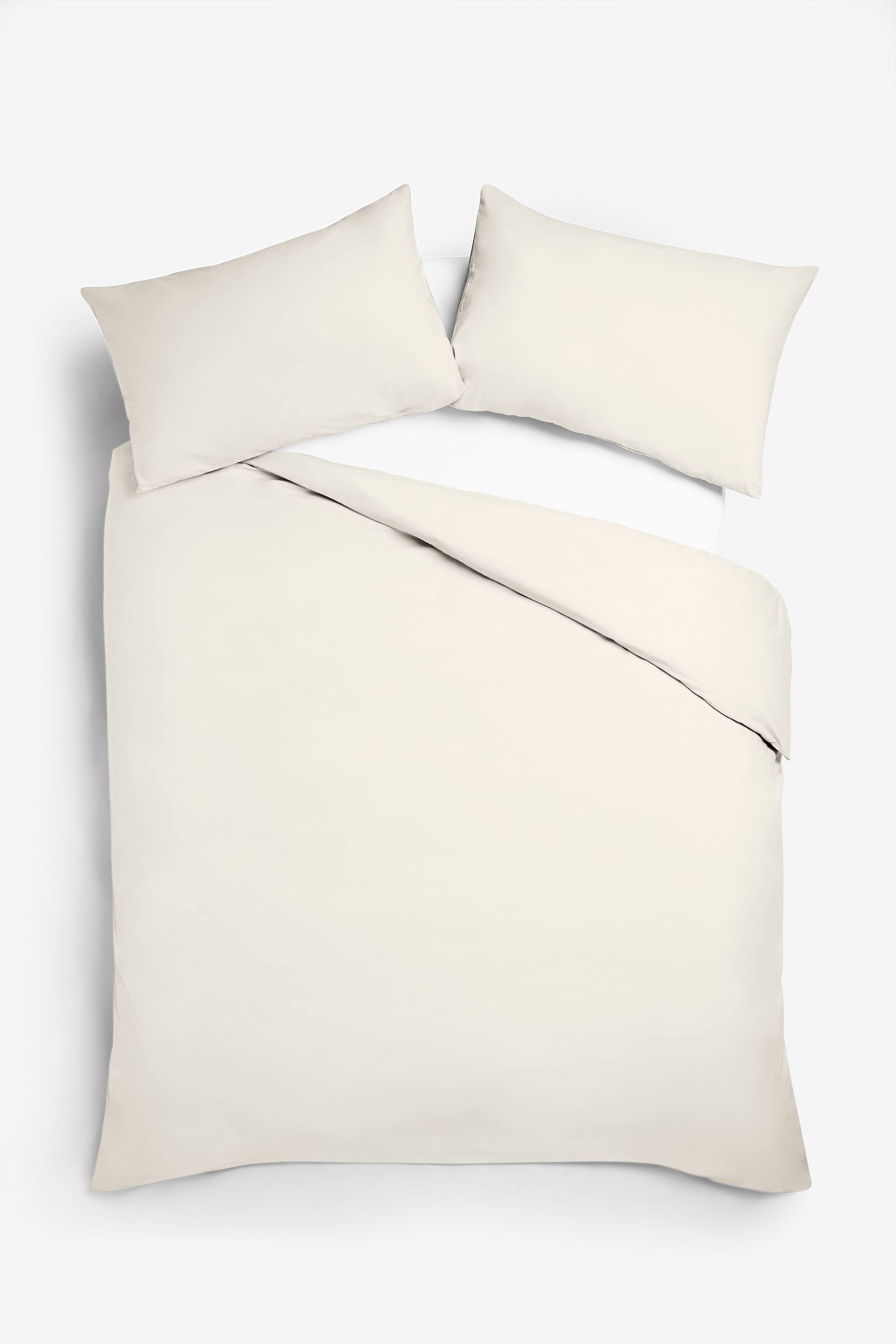 Buy Cream Cotton Rich Plain Duvet Cover and Pillowcase Set from the