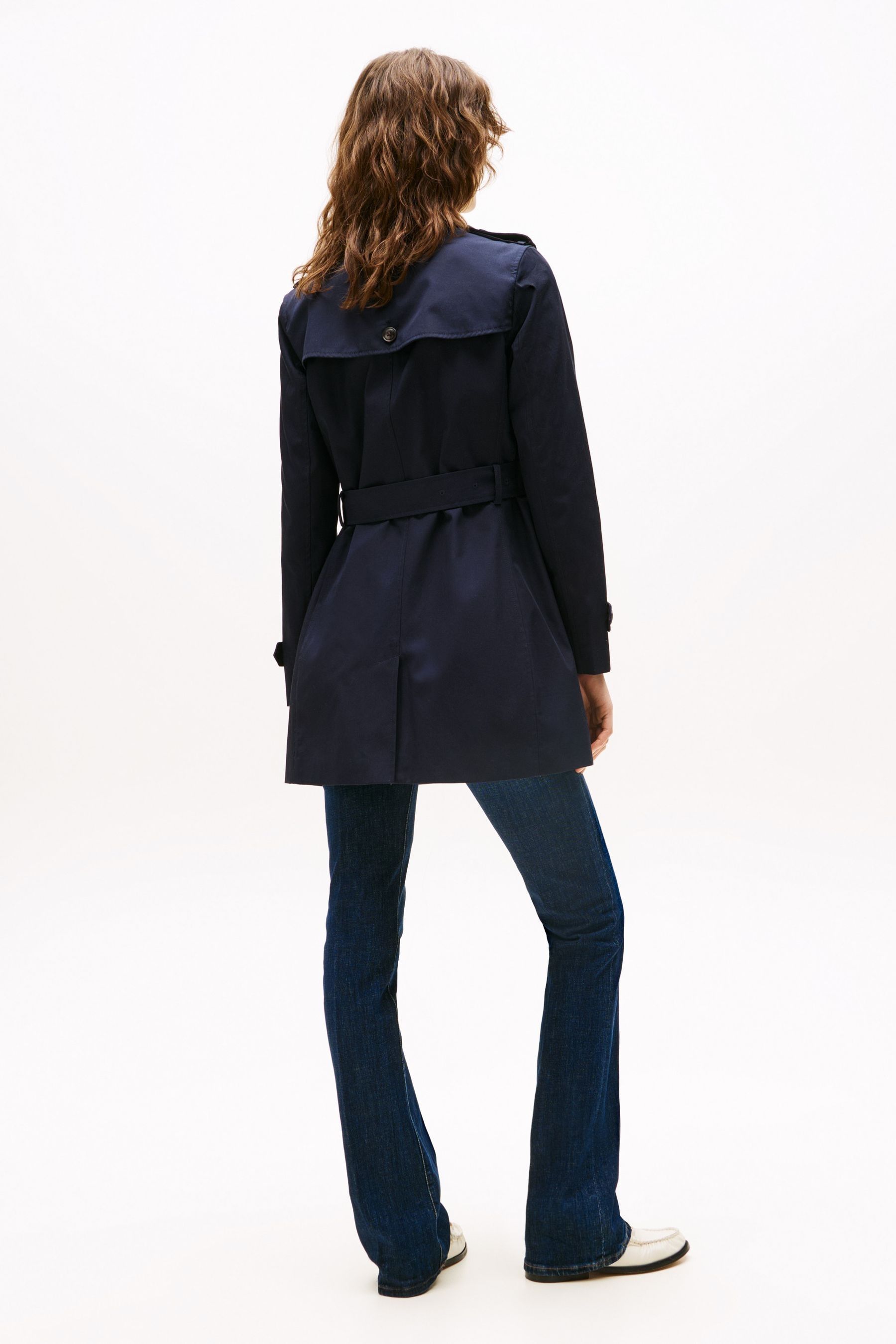 Buy Tommy Hilfiger Heritage Navy Blue Single Breasted Trench Coat from