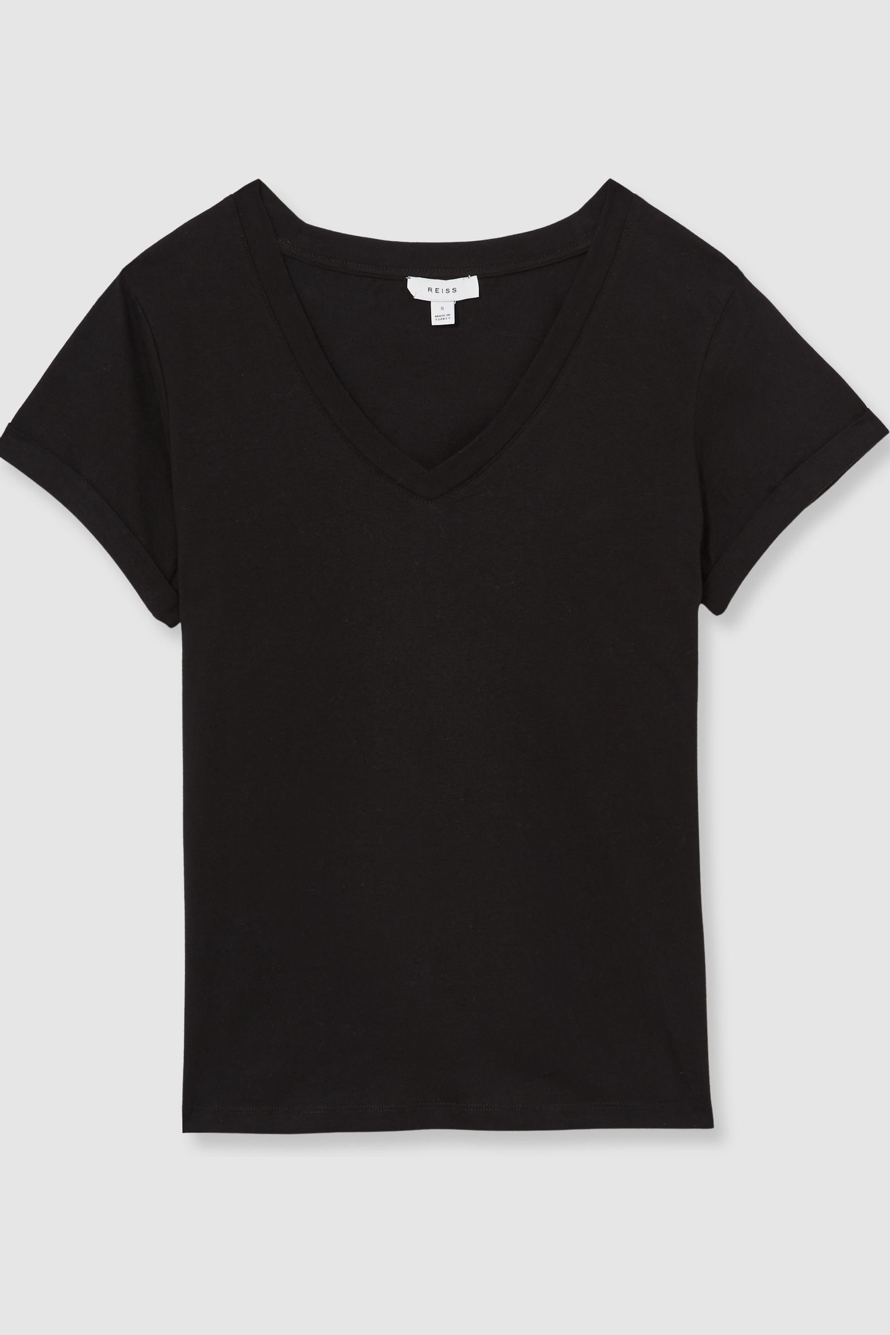 Buy Reiss Black Luana Cotton Jersey VNeck TShirt from Next Australia