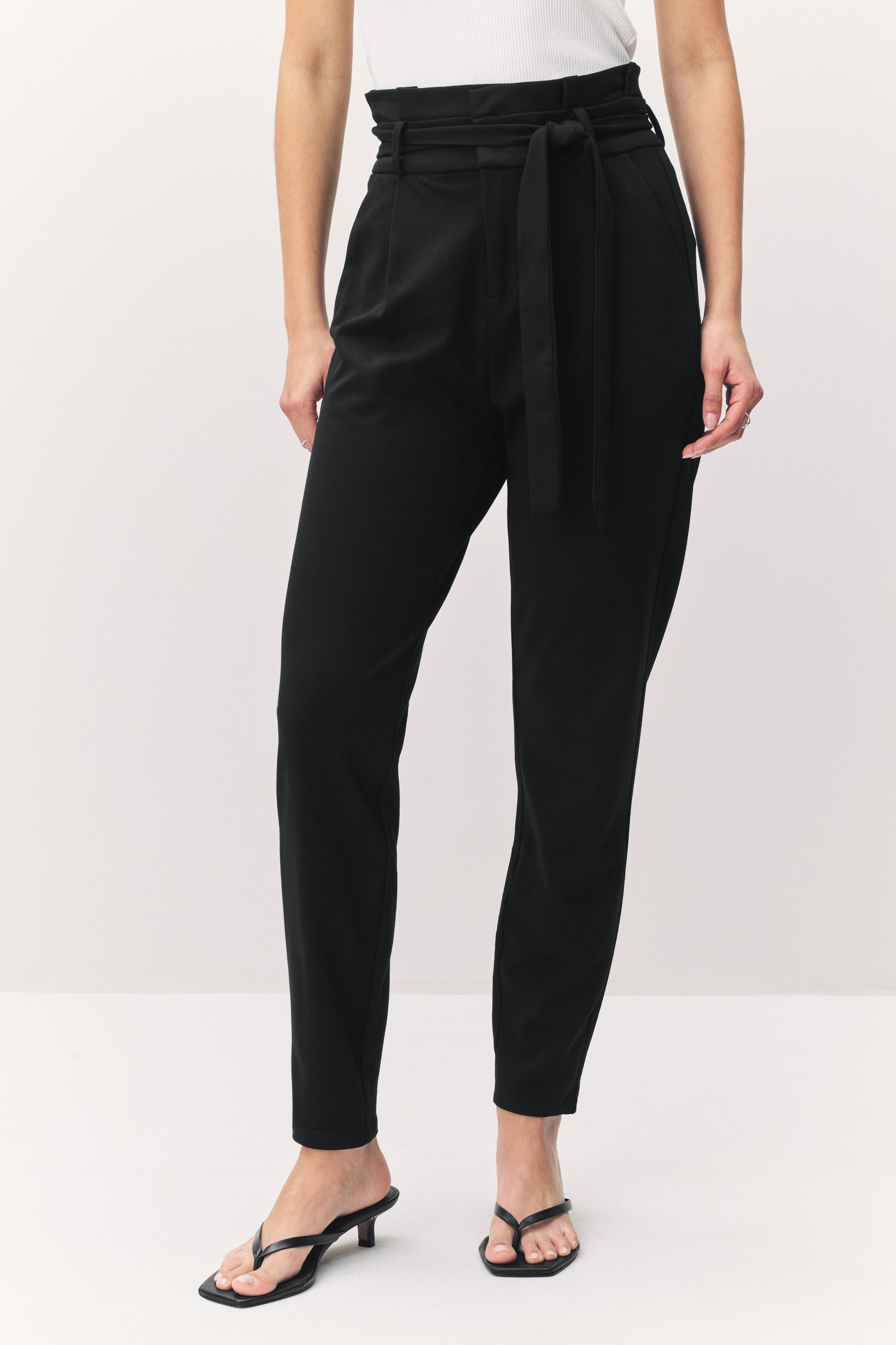 Buy VERO MODA Black High Waisted Paperbag Trousers from the Next UK
