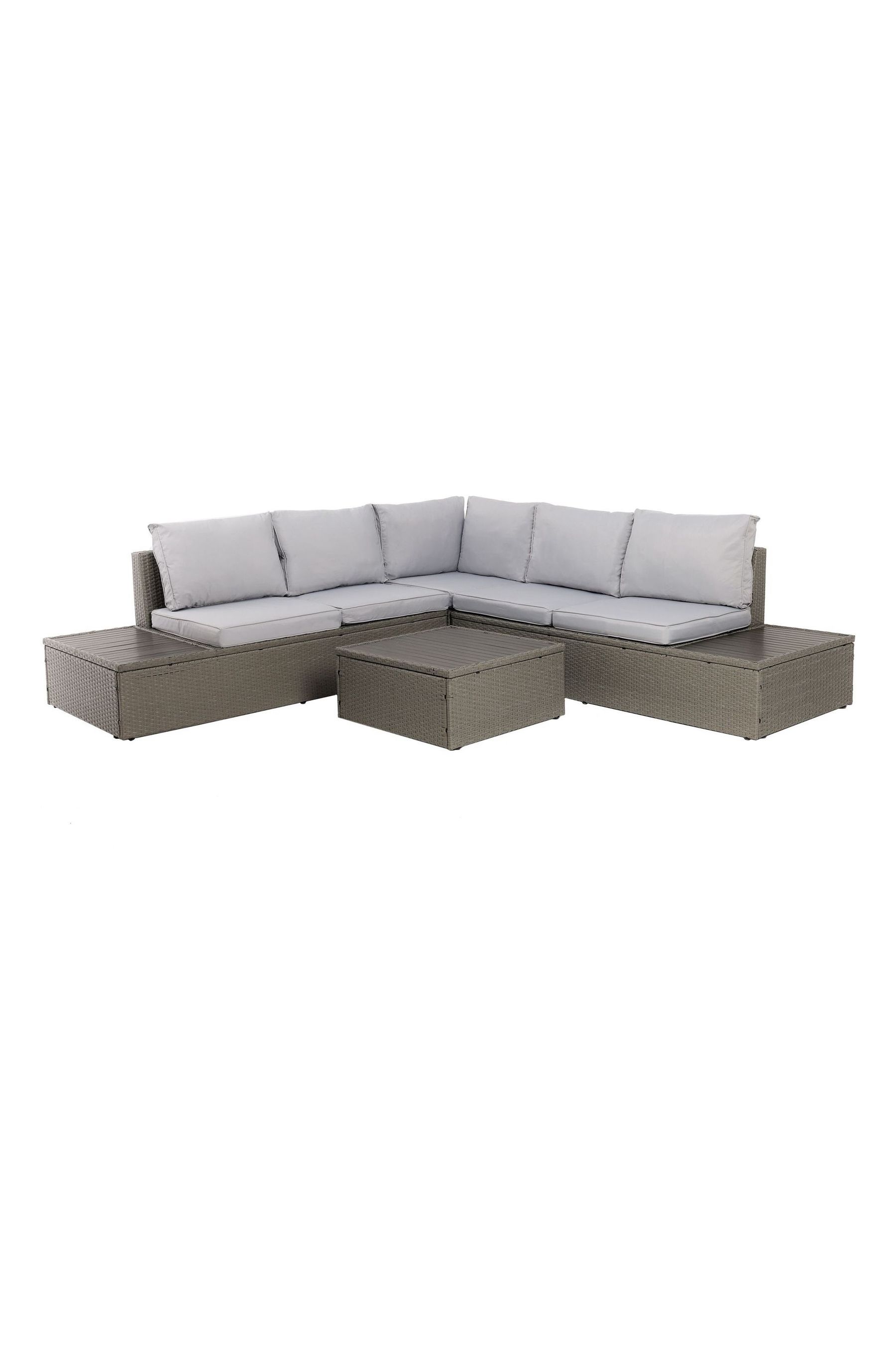 Buy Charles Bentley Grey Garden Rattan & Polywood Corner Lounge Set