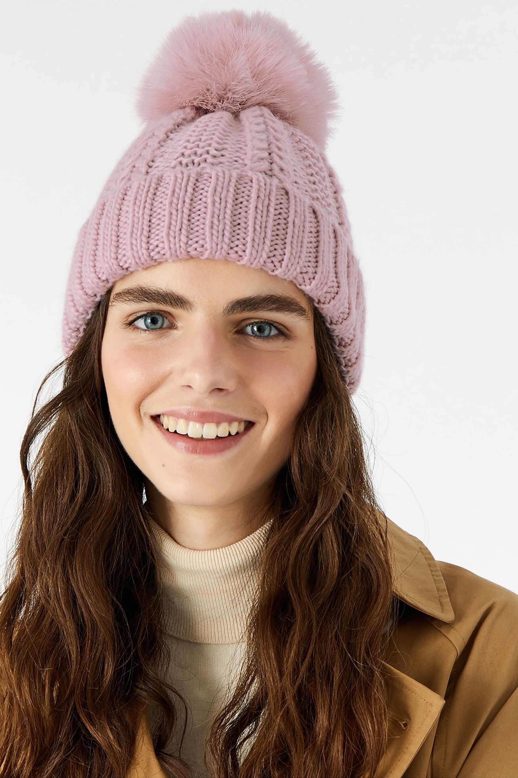 Buy Accessorize Pink Luxe Pom Beanie from the Next UK online shop