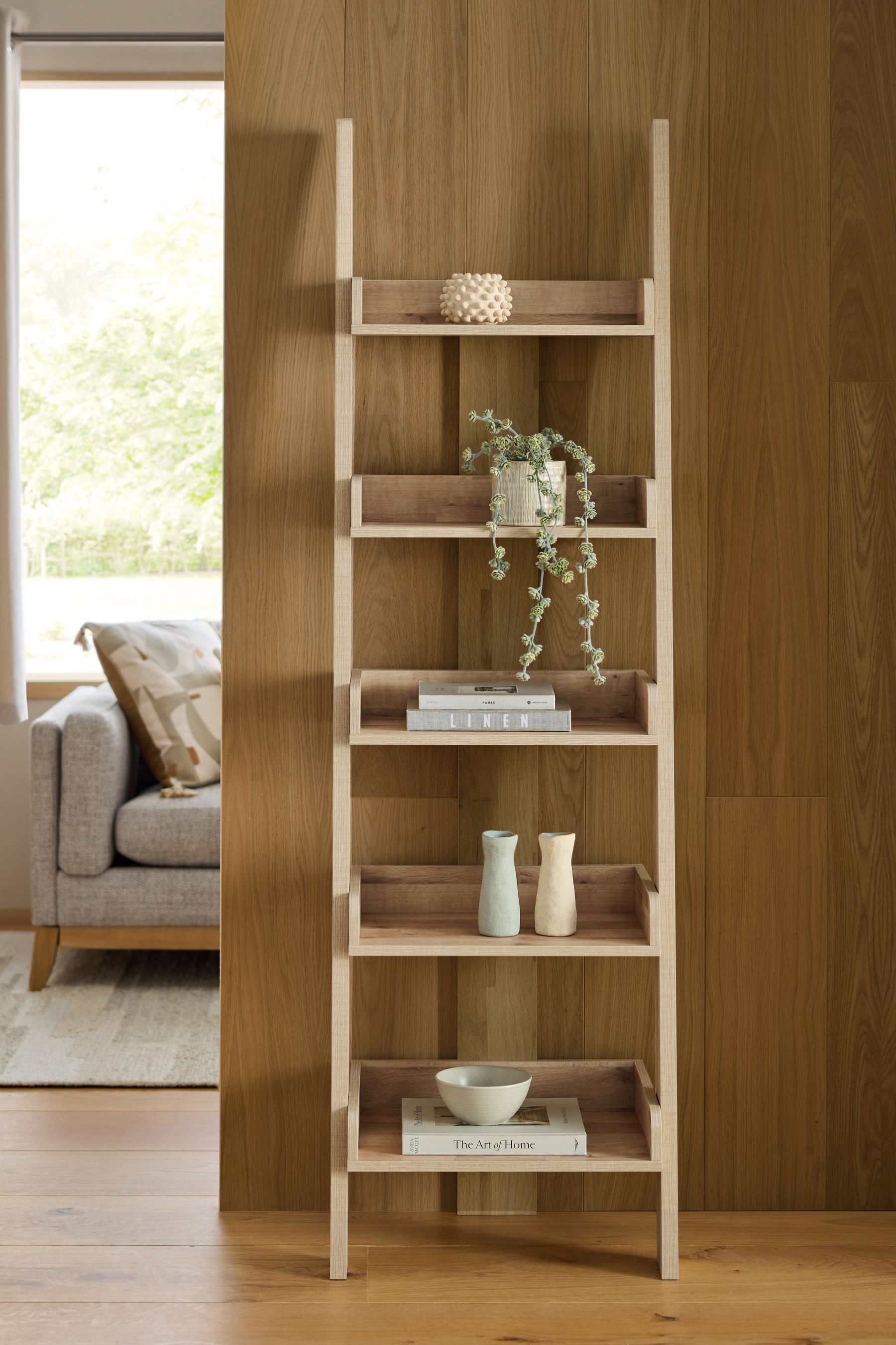 Buy Light Bronx Oak Effect Ladder Shelf from the Next UK online shop