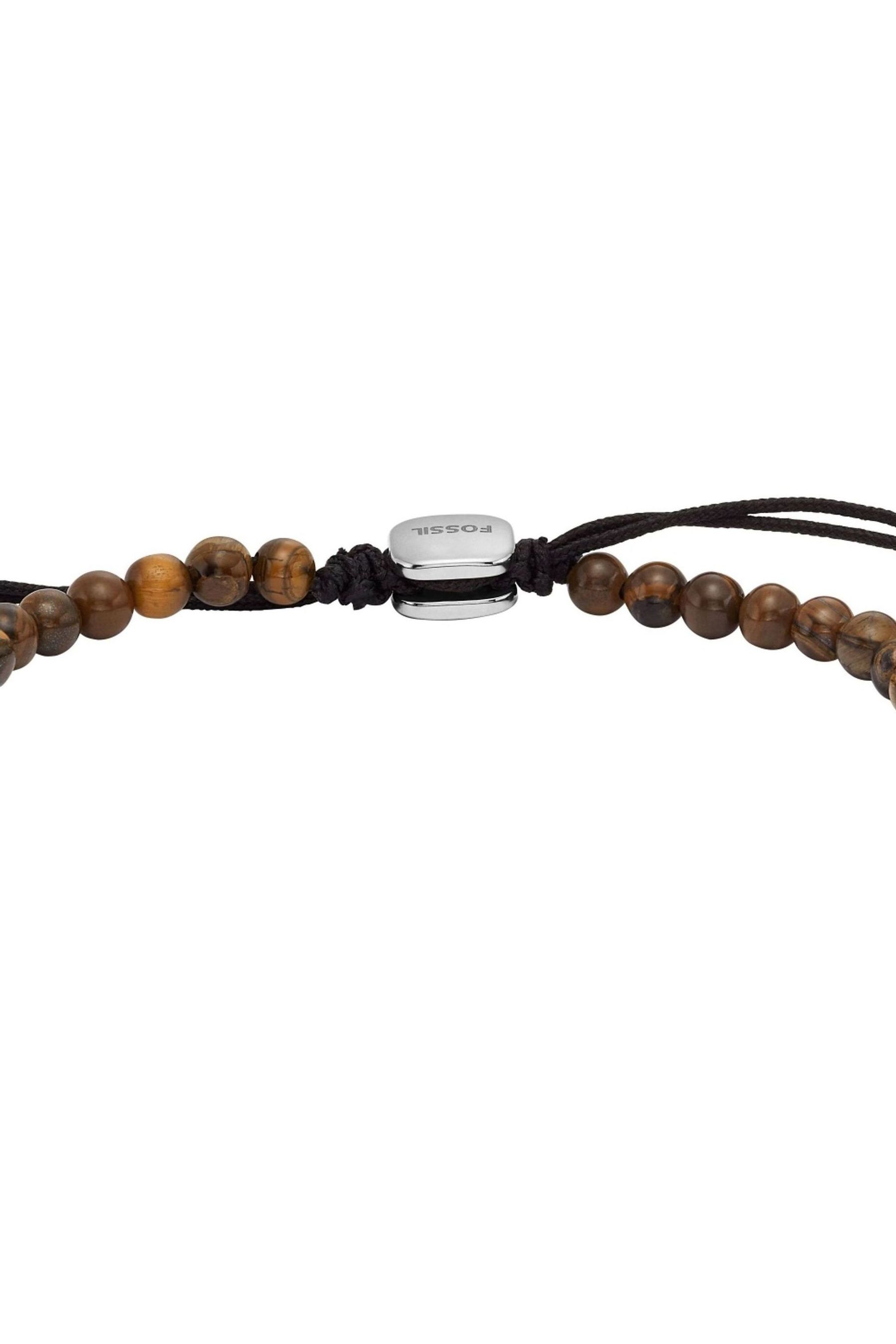 Buy Fossil Jewellery Gents Silver Tone Beaded Bracelet from the Next UK online shop