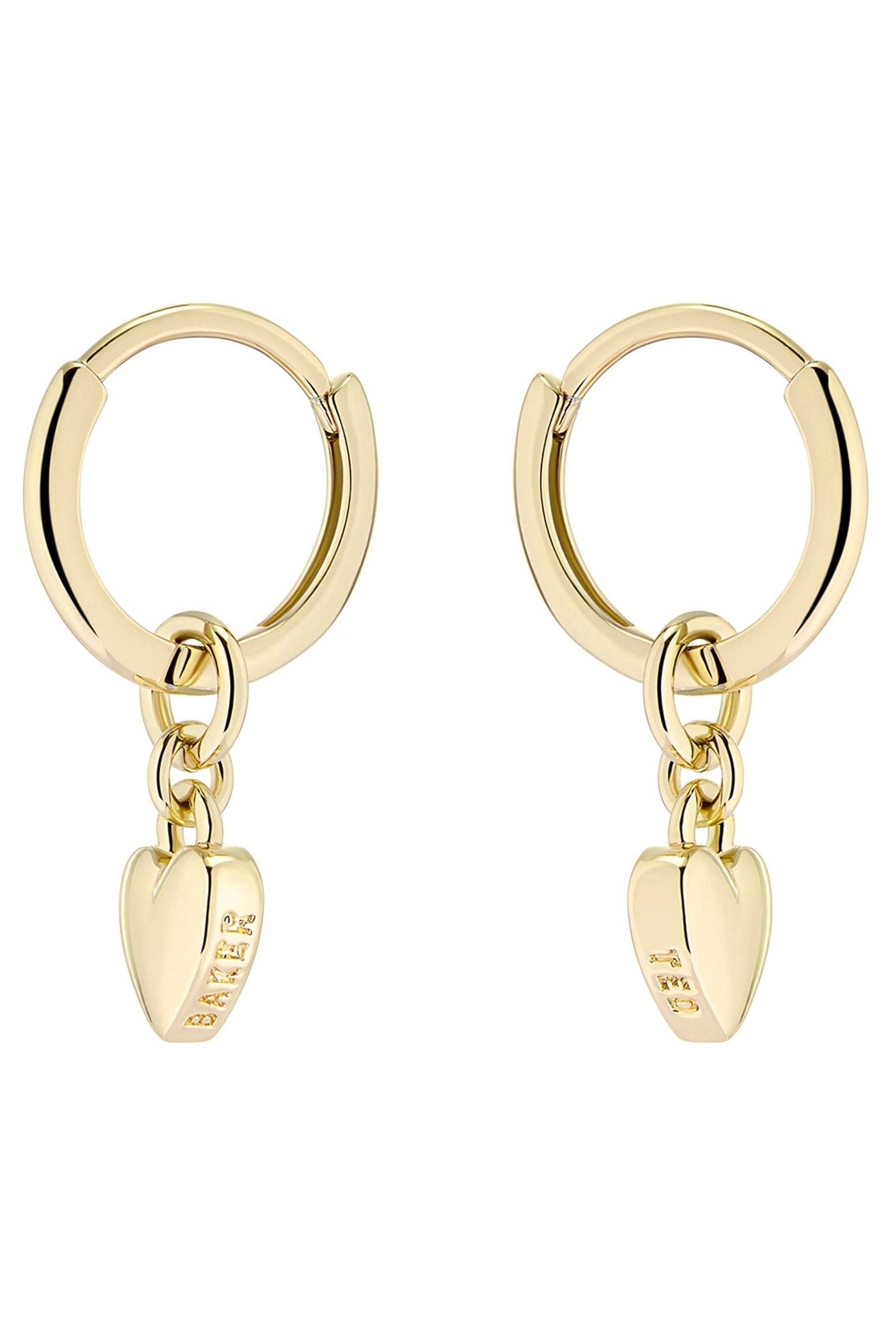 Ted Baker - Harrye - Kleine huggie oorringen met harthangertjes in