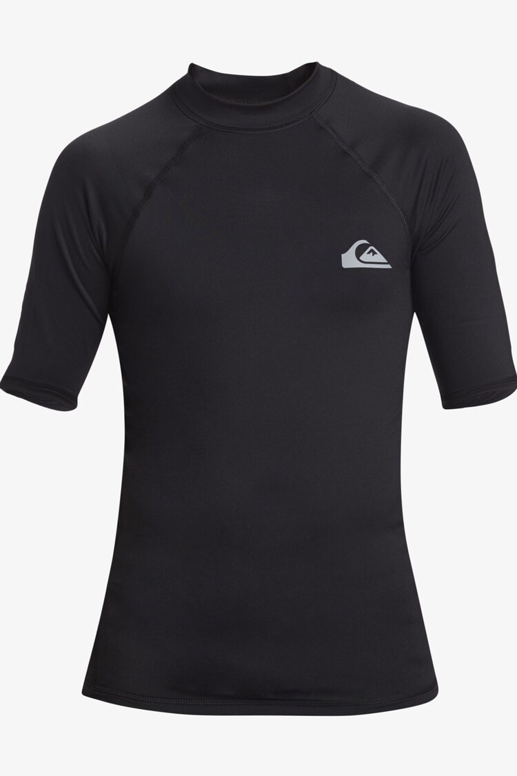 Quiksilver Black Boys Youth Short Sleeve UPF50 Rash Vest - Image 1 of 1