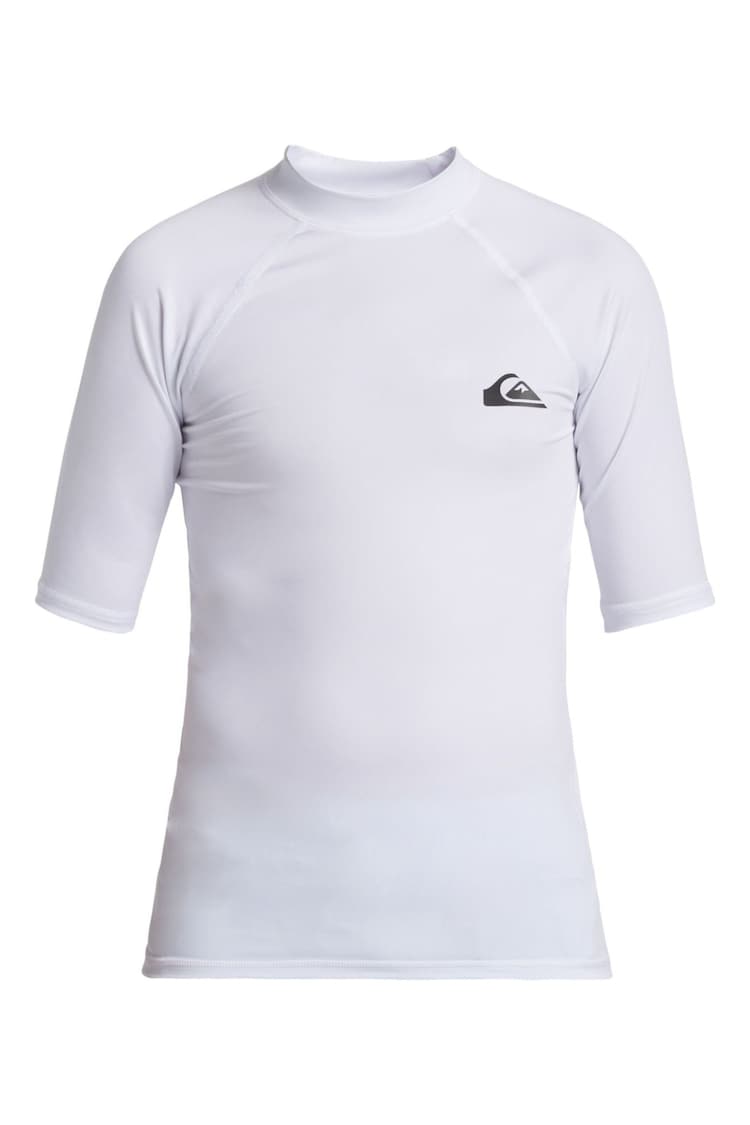 Quiksilver White Boys Youth Short Sleeve UPF50 Rash Vest - Image 1 of 1