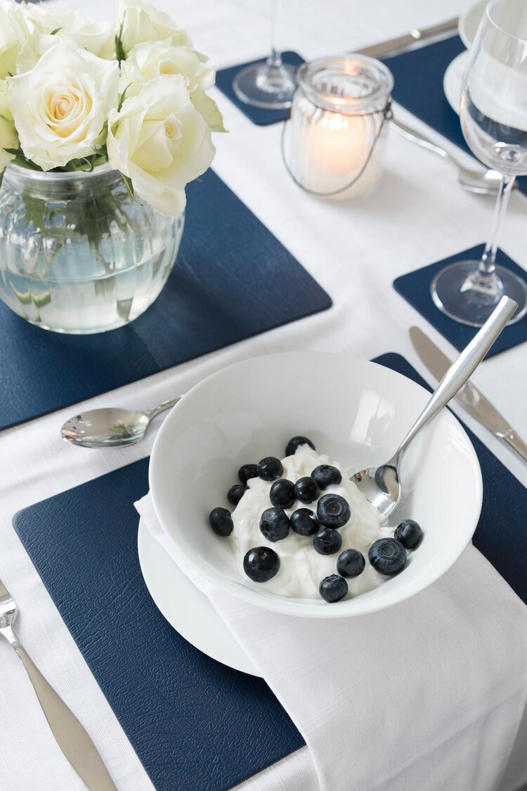 Lara-May Set of 6 Royal Blue Leather Coasters and Placemats - Image 1 of 1