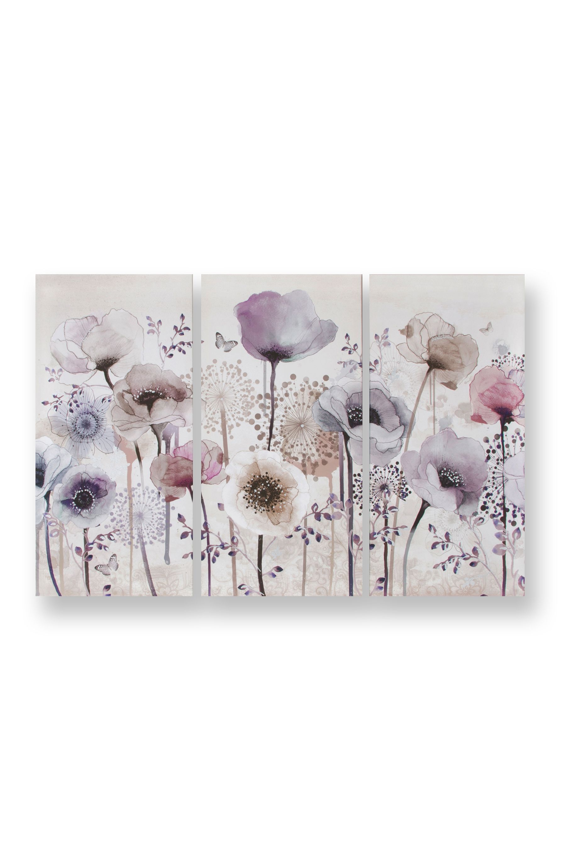 Buy Purple Classic Poppy Trio Wall Art from the Next UK online shop