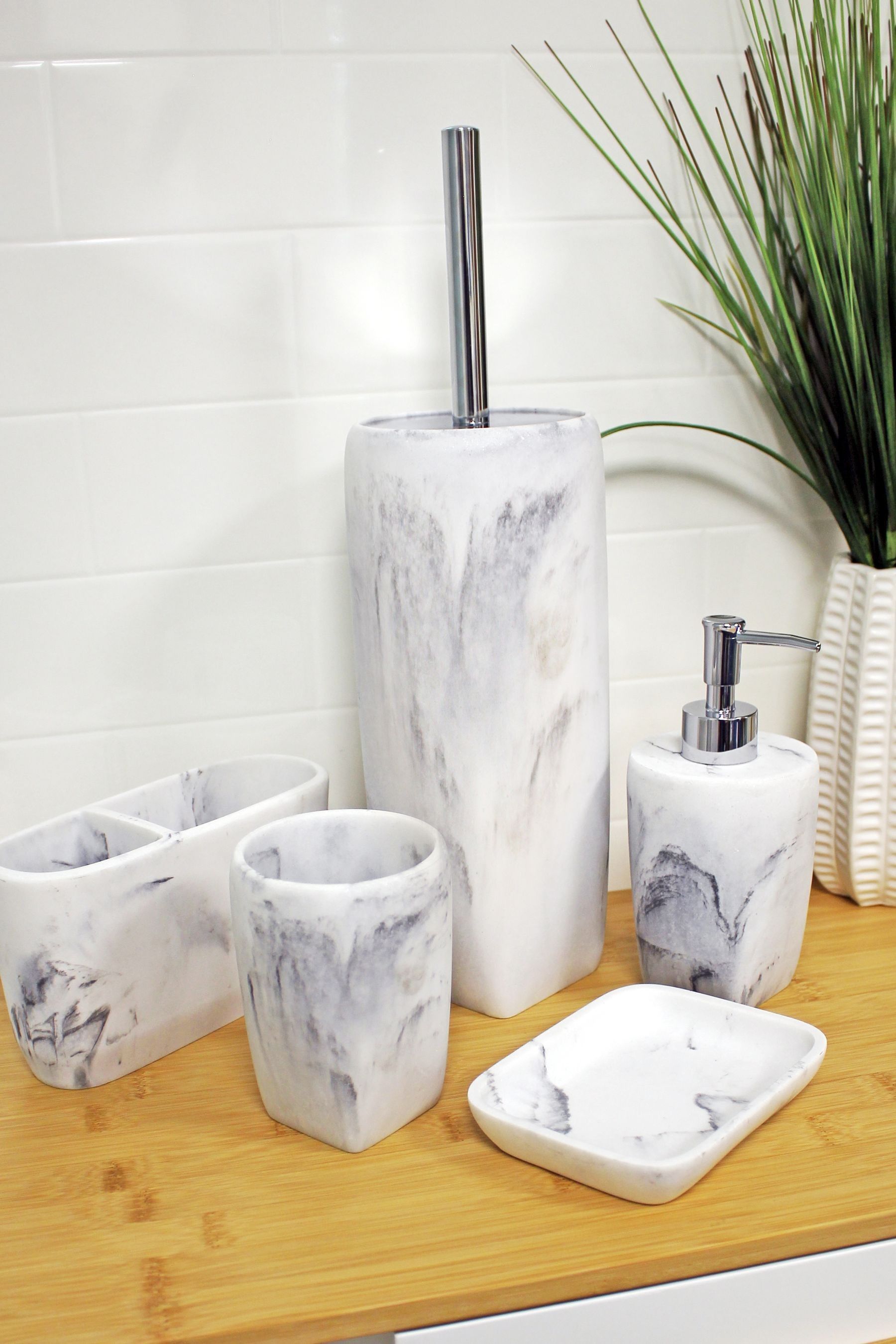 Buy Showerdrape 5 Piece White Octavia Bathroom Accessory Set from the ...