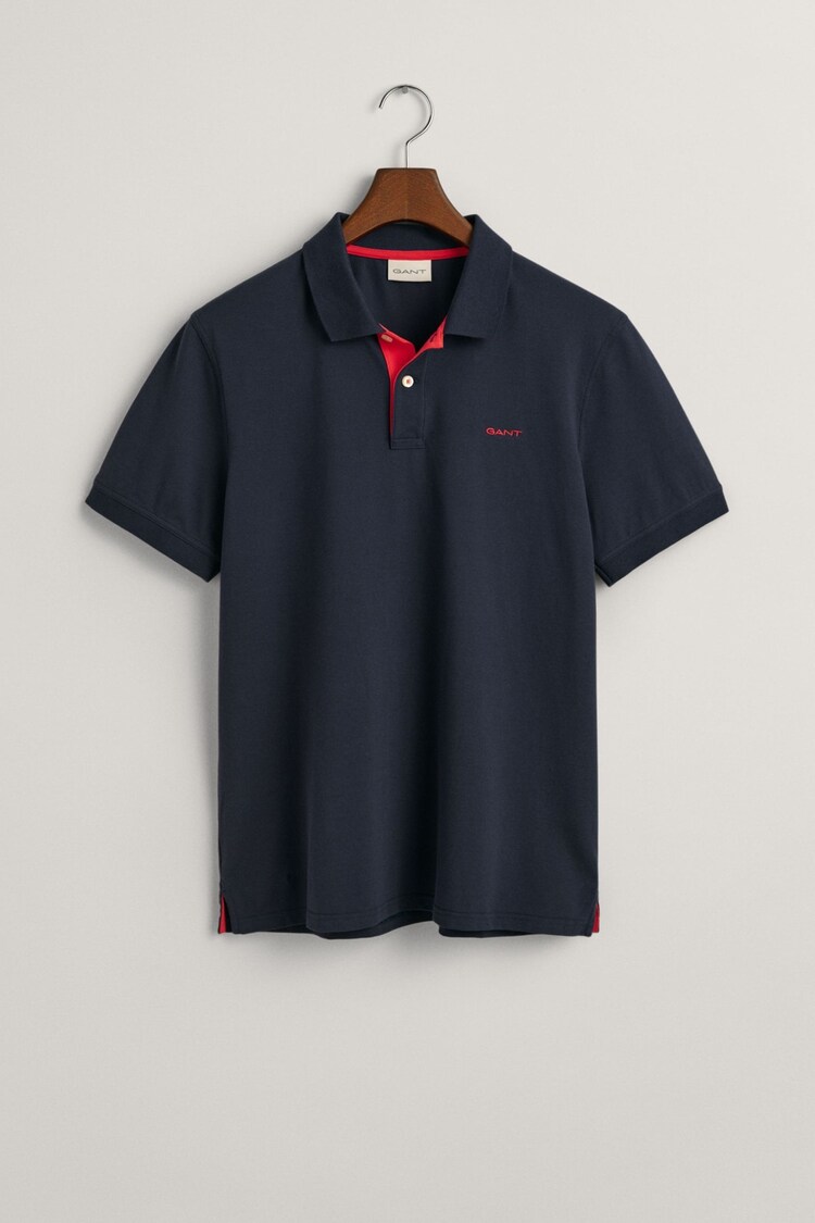 GANT Blue Contrast Collar Polo Shirt - Image 1 of 1