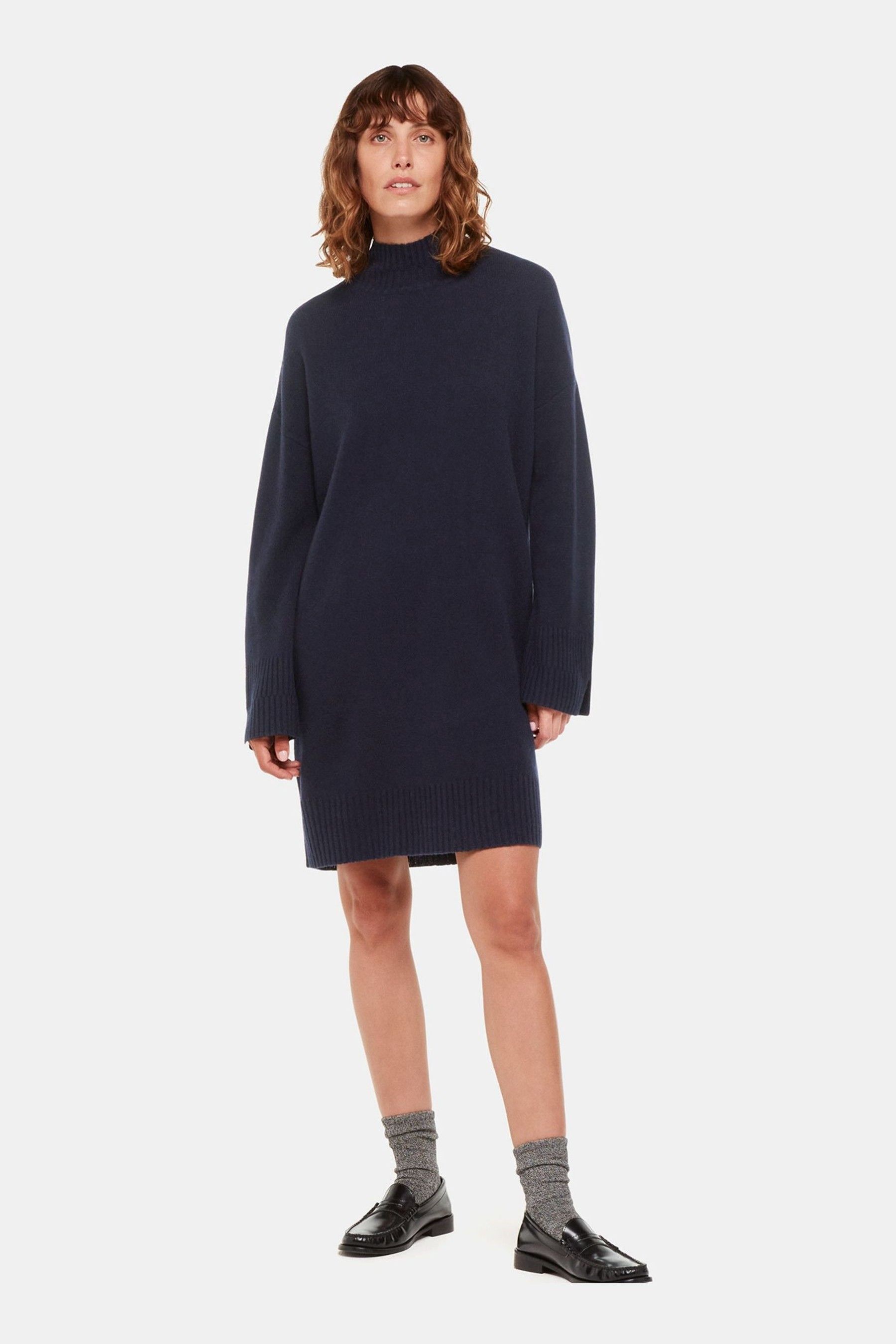 Buy Whistles Blue Amelia Wool Knitted Dress from the Next UK online shop