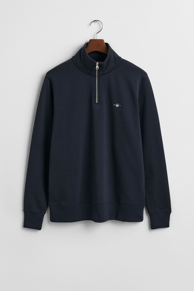 GANT Blue Shield Quarter Zip Sweatshirt - Image 1 of 1