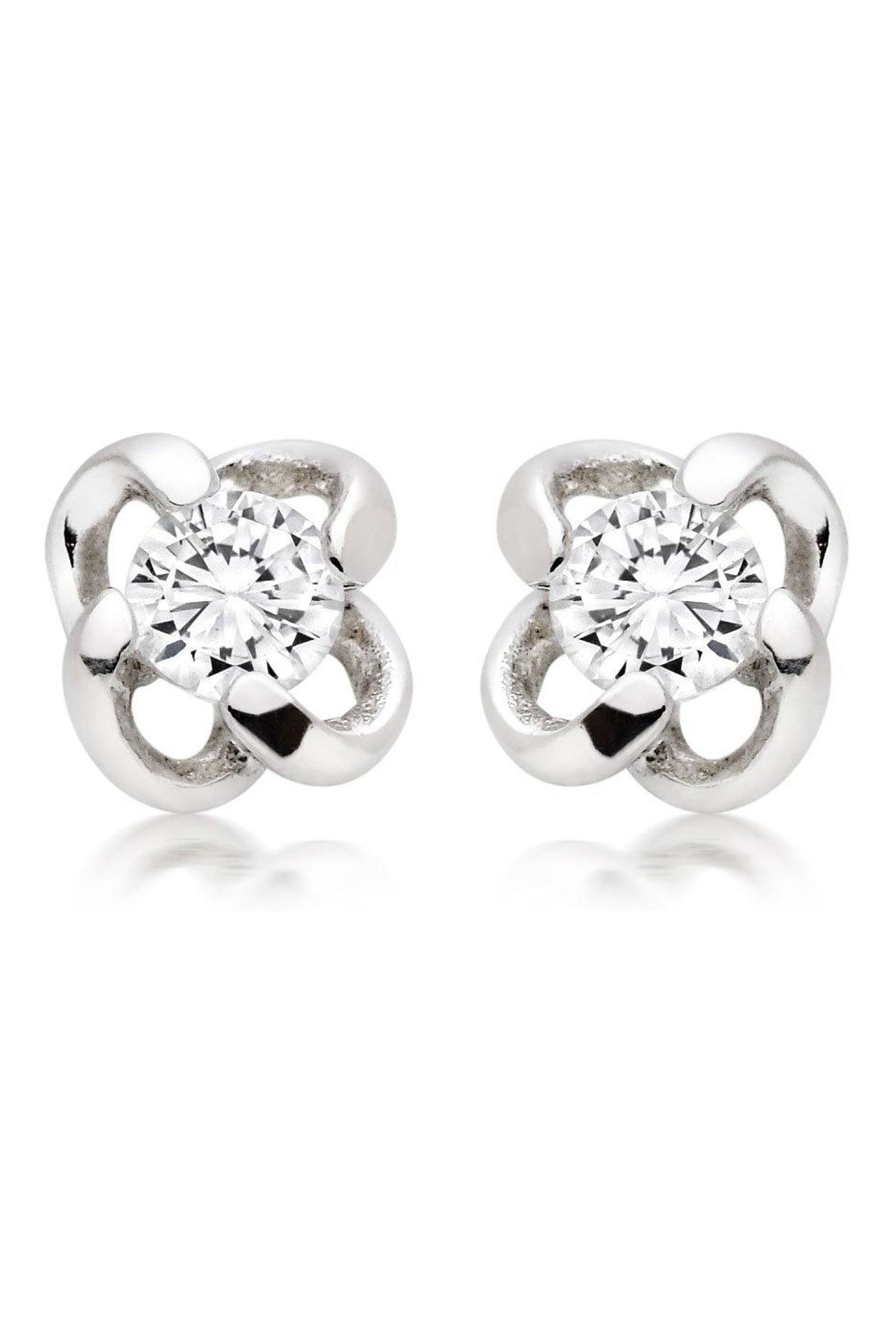 Buy Beaverbrooks Sterling Silver Cubic Zirconia Twist Stud Earrings