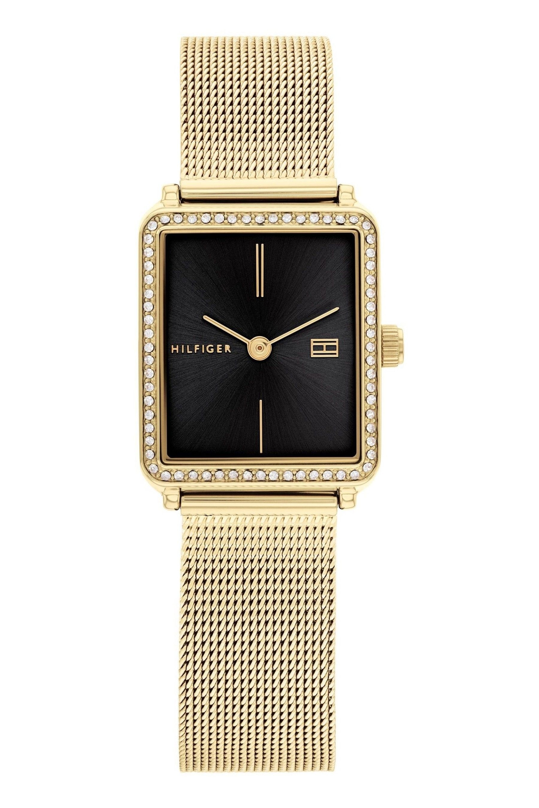 Buy Tommy Hilfiger Gold Watch With Black Dial from the Next UK online shop