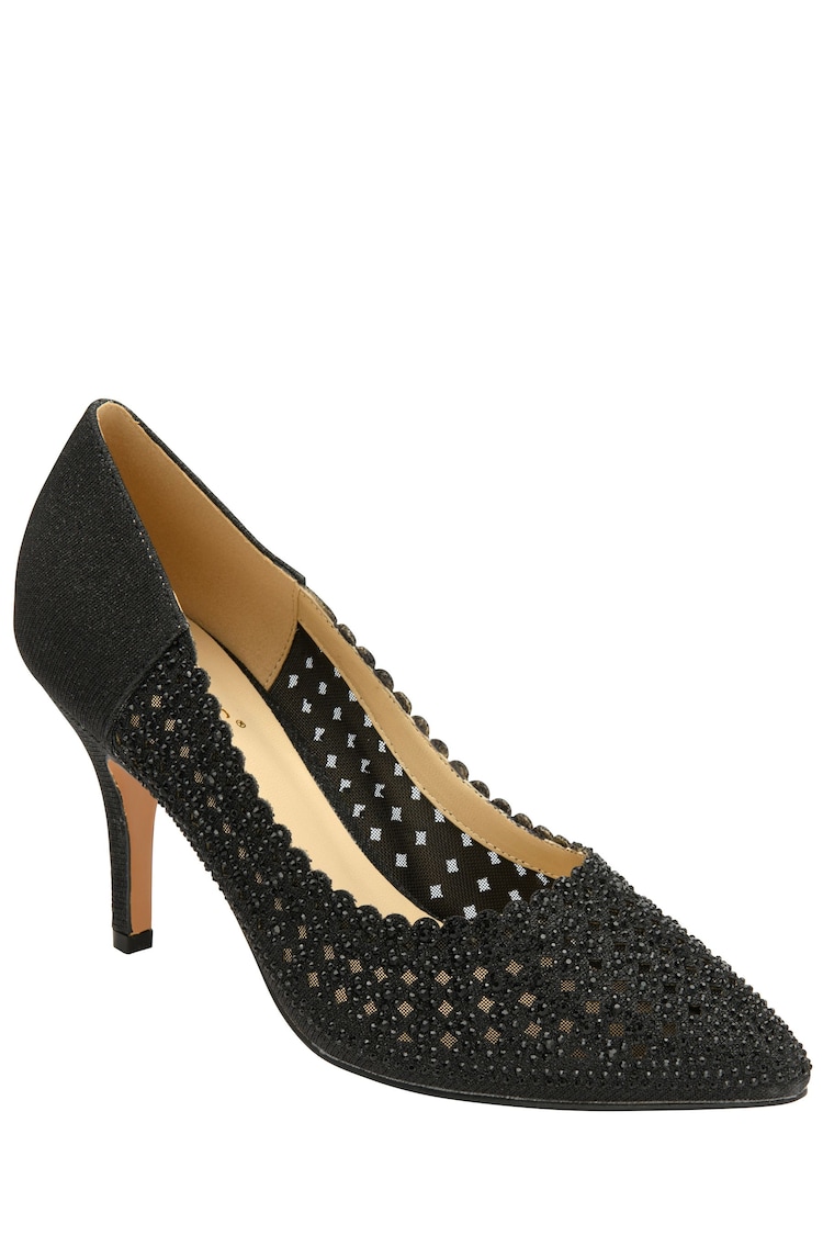 Lotus Black Stiletto-Heel Pointed Toe Court Shoes - Image 1 of 1