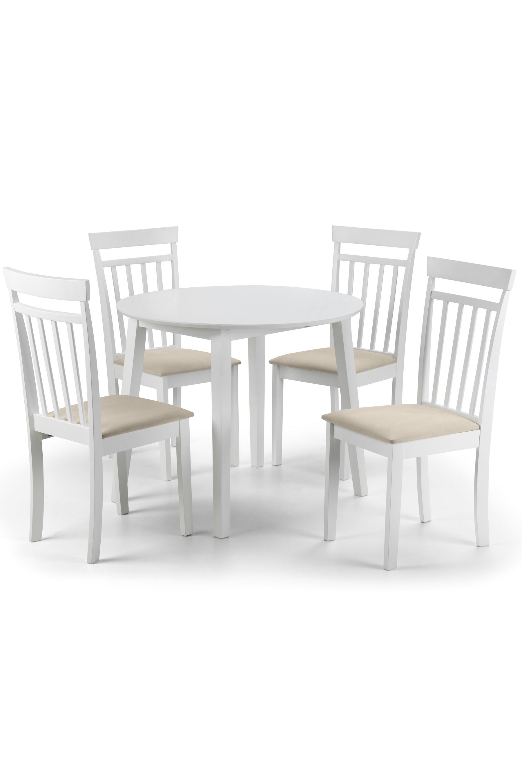 Buy Julian Bowen White Coast Dining Table and 4 Chairs Set from the ...