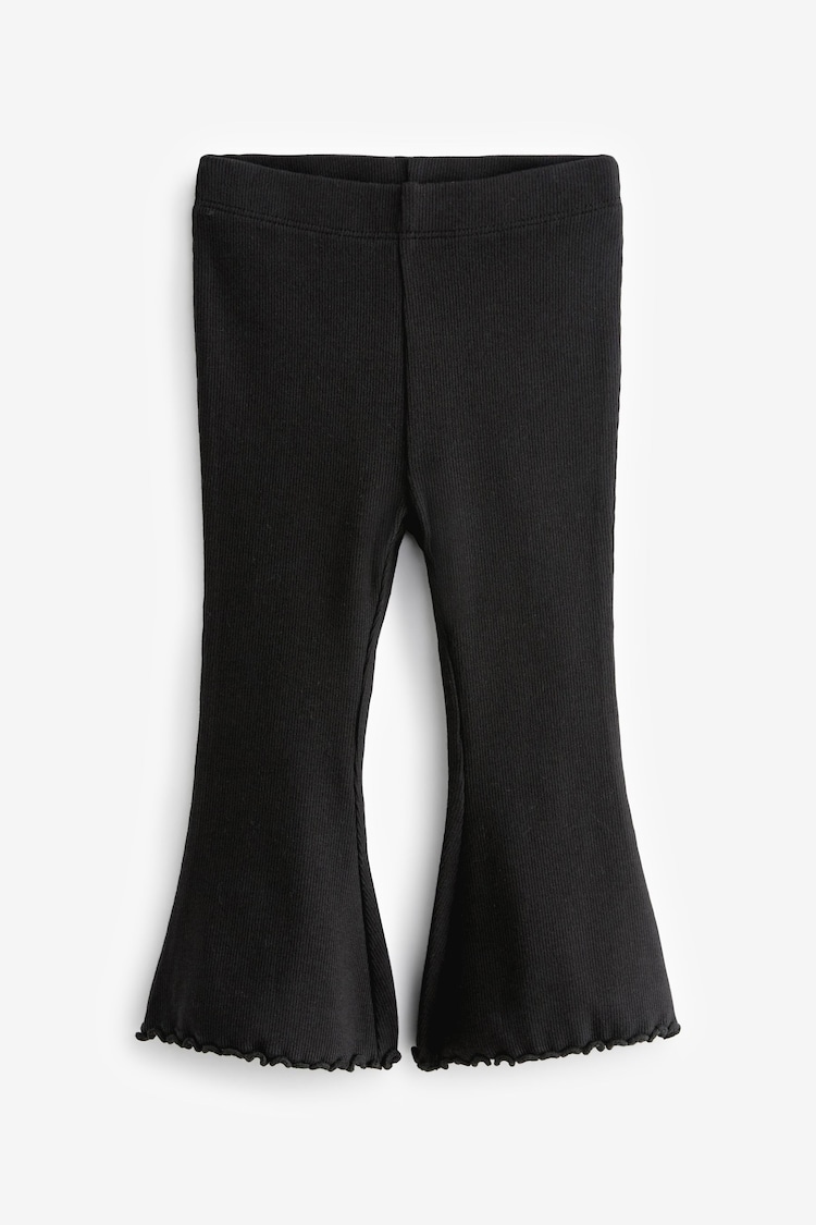 Black Rib Flare Leggings (3mths-7yrs) - Image 1 of 1