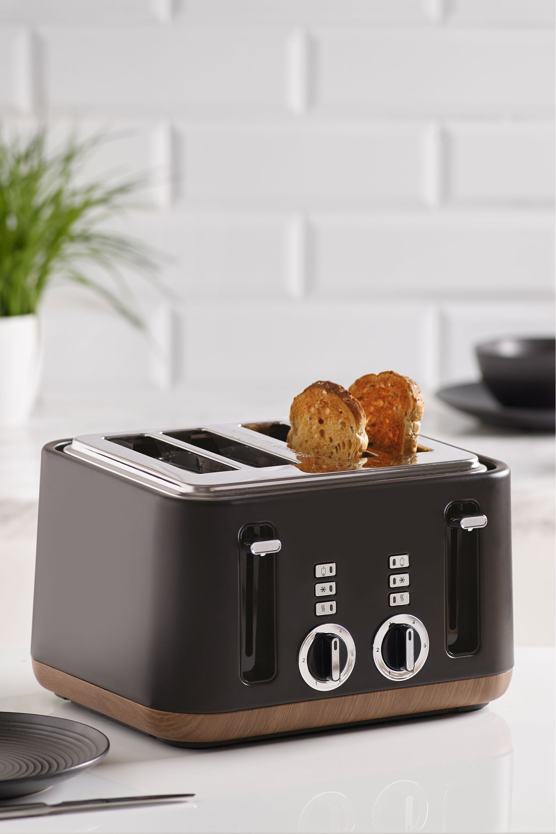 Buy Black Bronx Wood Effect 4 Slice Toaster from the Next UK online shop