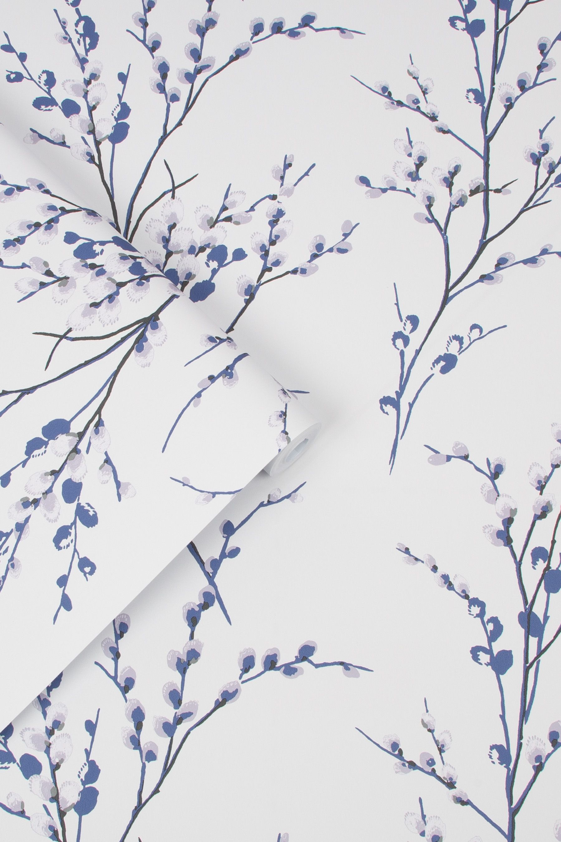Buy Laura Ashley Midnight Pussy Willow Wallpaper Wallpaper from the