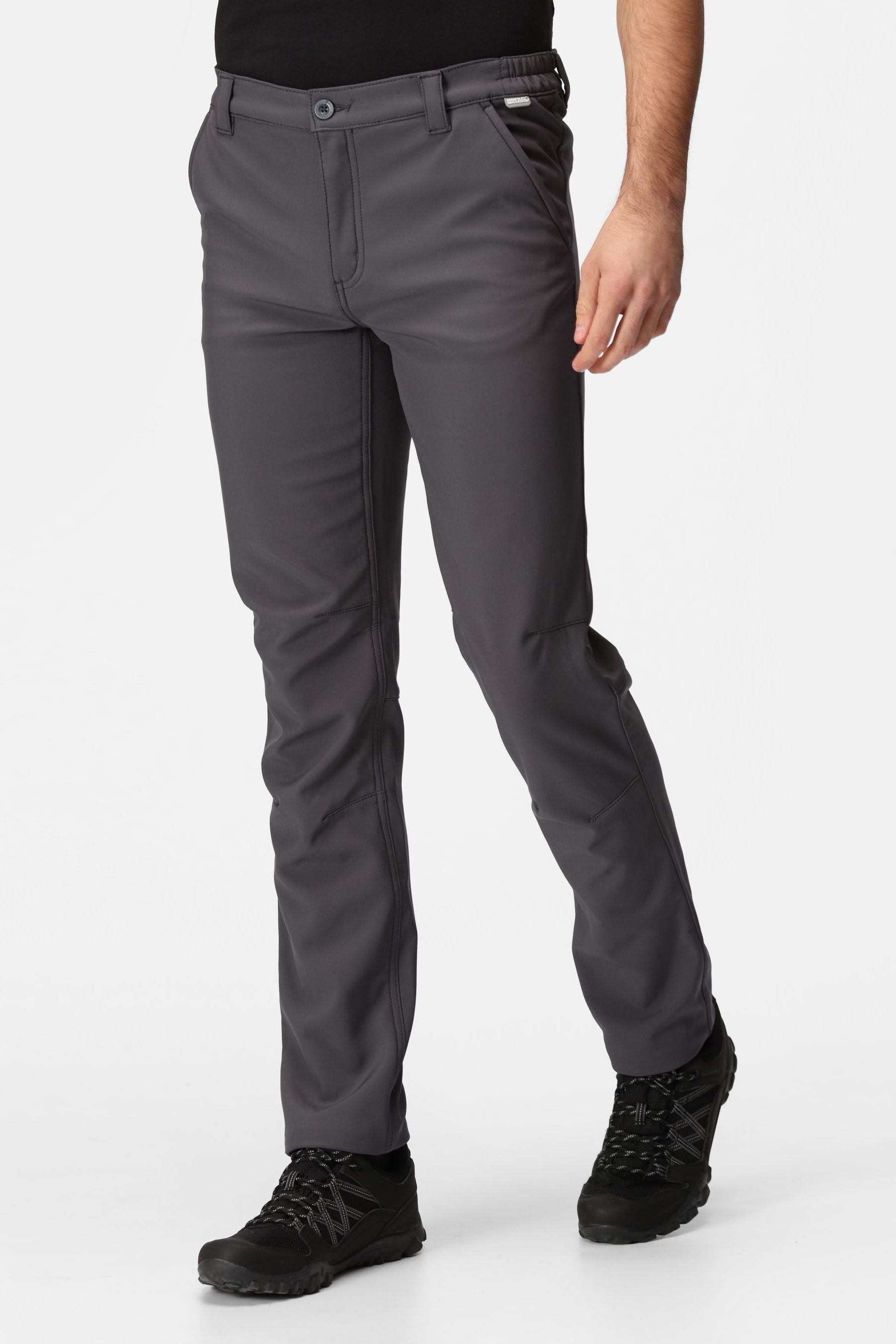 Buy Regatta Grey Fenton Softshell Water Repellent Trousers from the