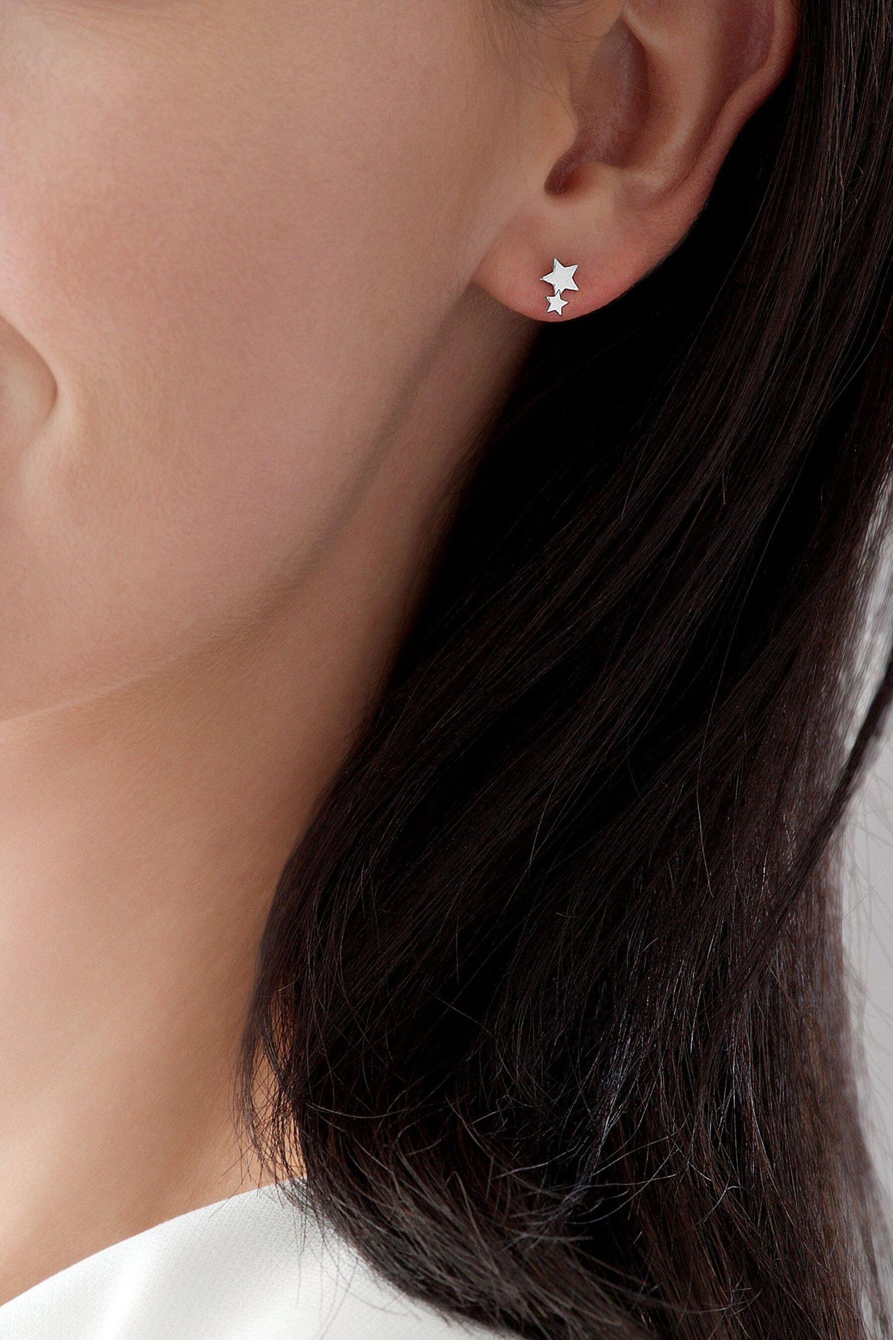 Buy Beaverbrooks Silver Double Star Stud Earrings from the Next UK