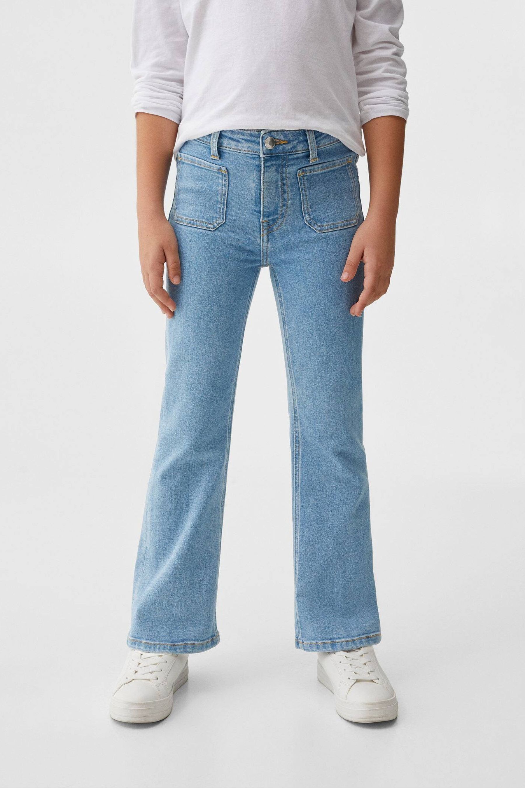 Buy Mango Blue Flared Jeans With Pocket from the Next UK online shop