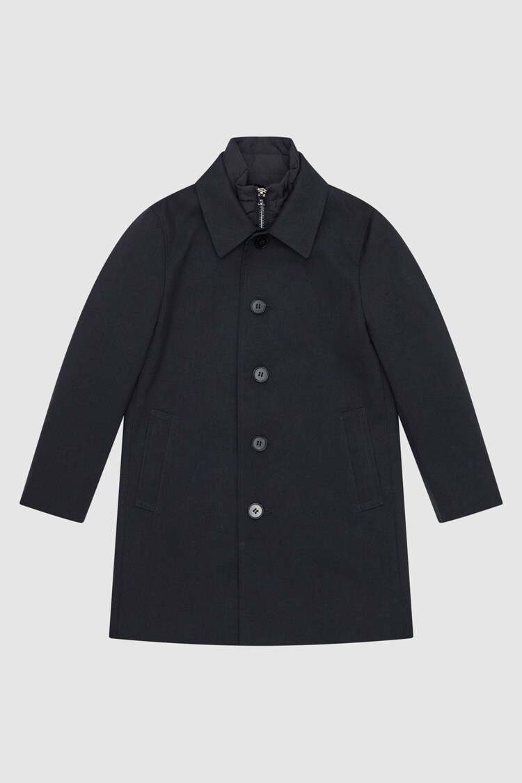 Reiss Navy Perrin 3-9 yrs Trench With Funnel-Neck Insert - Image 1 of 1