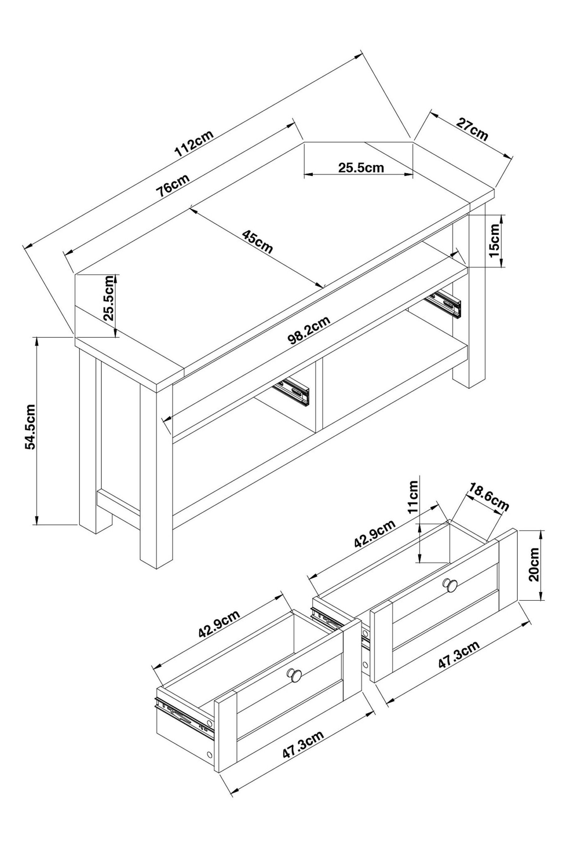 Buy Dove Grey Malvern Oak Effect Up to 46 inch Corner TV Unit from Next
