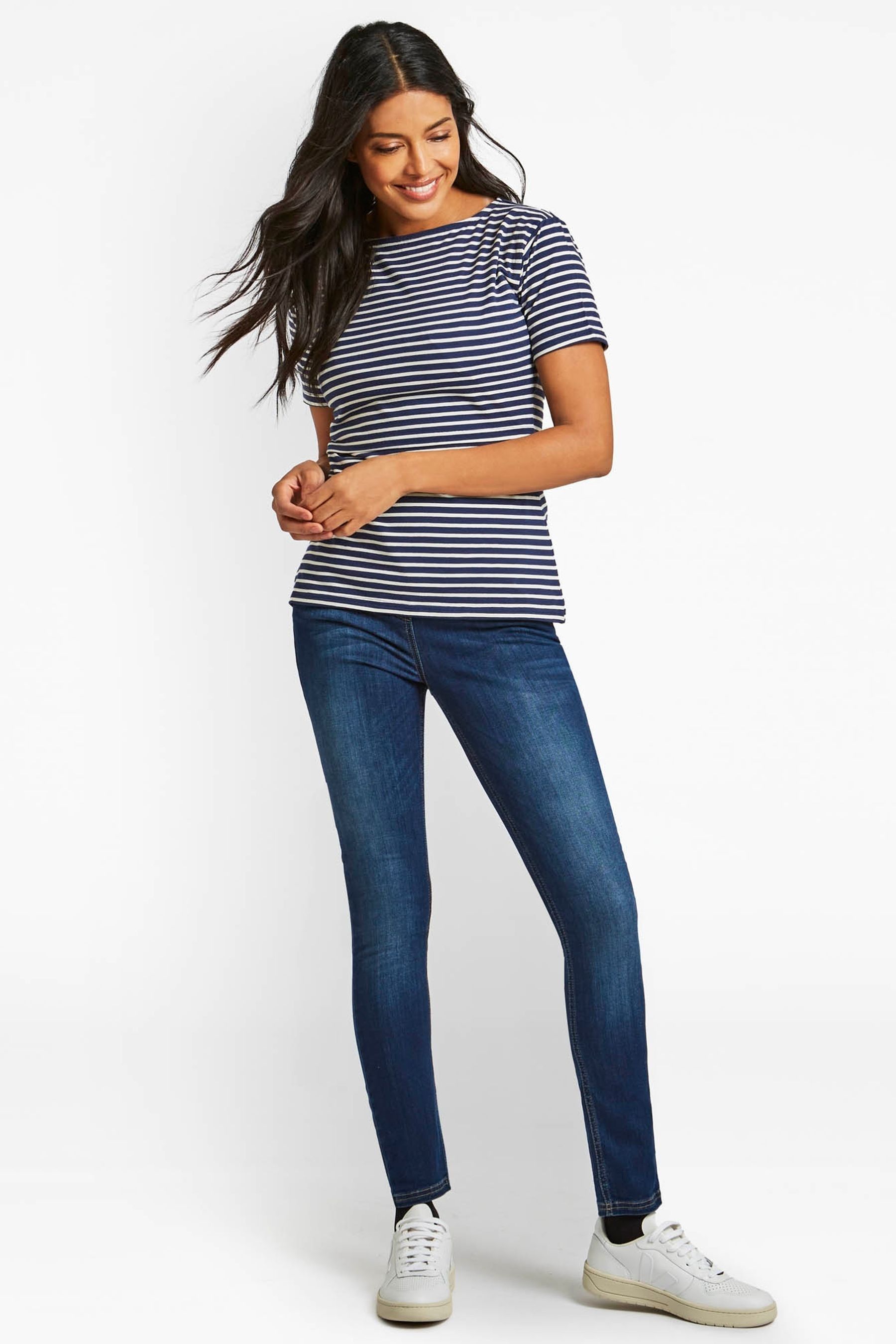 Buy JoJo Maman Bébé Navy Ecru Stripe Boatneck Nursing Top from the Next