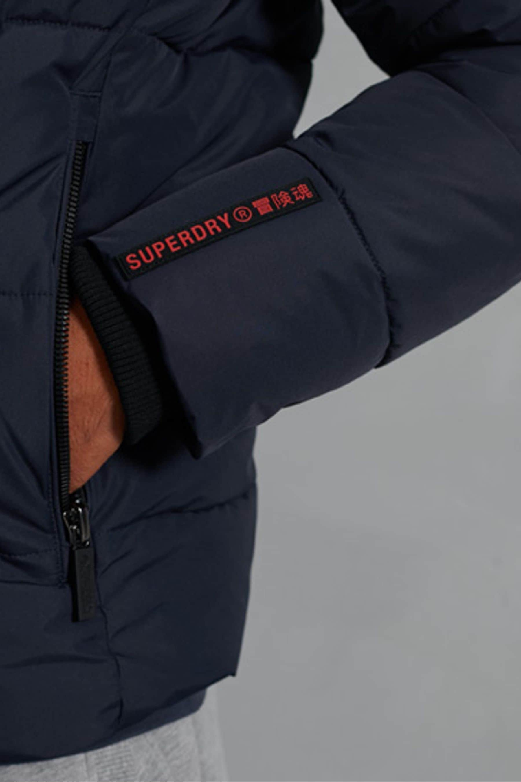 Buy Superdry Navy Sports Hodded Puffer Jacket from the Next UK online shop