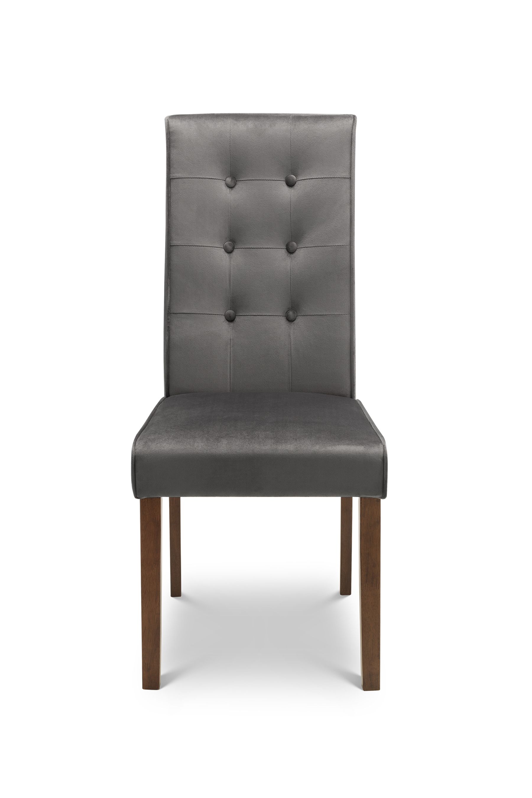 Buy Julian Bowen Set of 2 Grey Madrid Velvet Dining Chairs from the