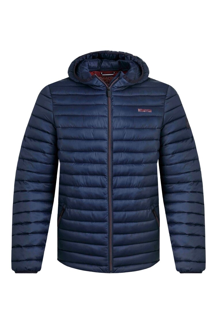 Weird Fish Blue Flete Lightweight Showerproof Padded Jacket - Image 1 of 1