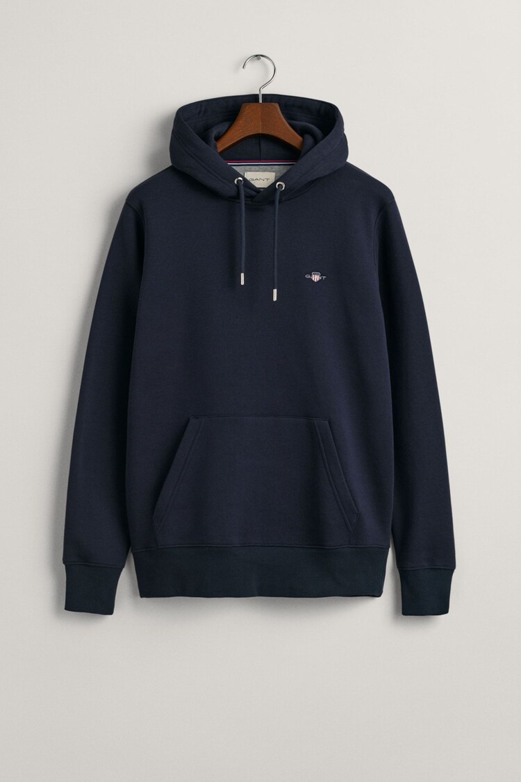 GANT Navy Blue Regular Fit Shield Logo Hoodie - Image 1 of 1