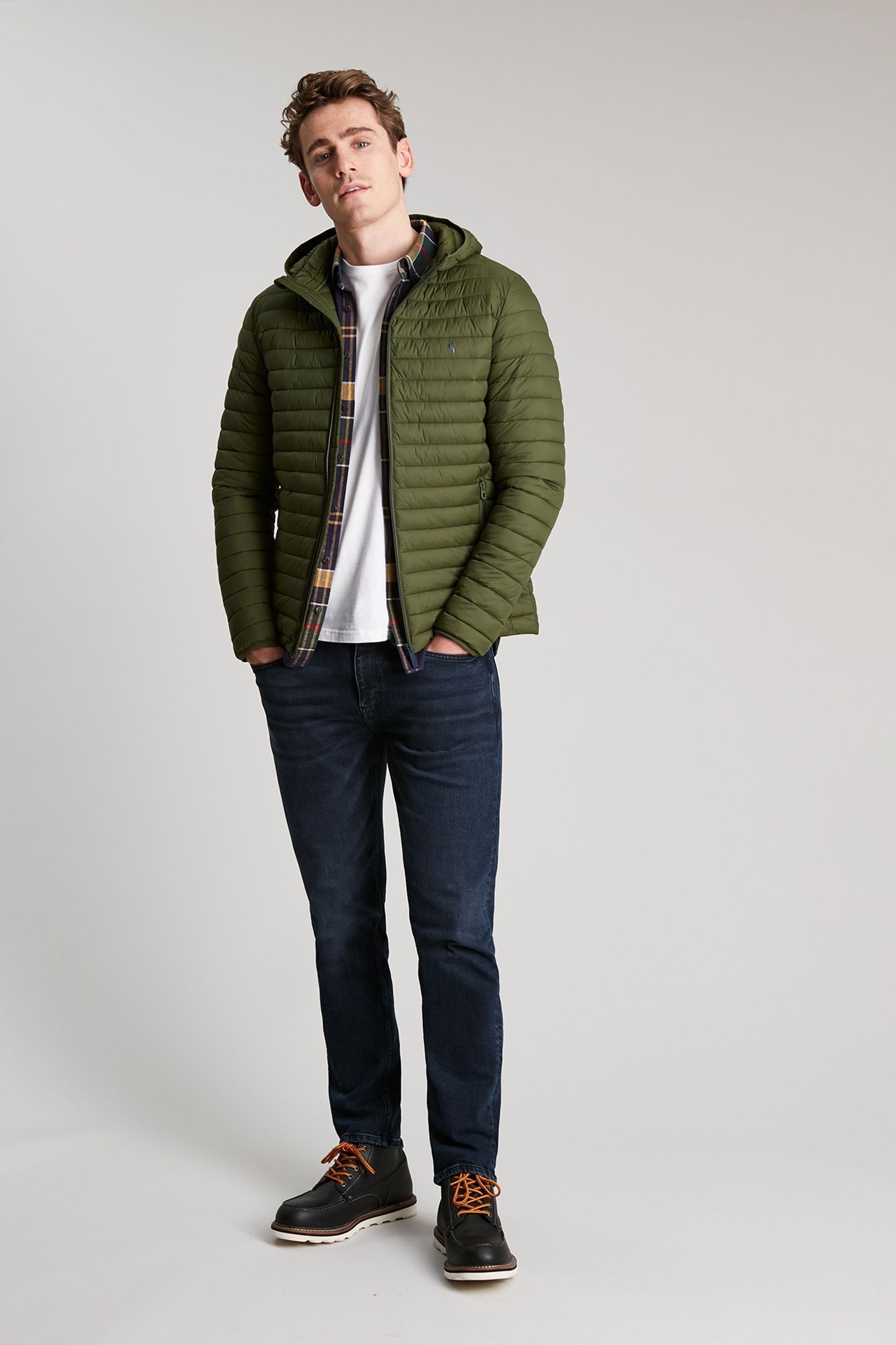 Buy Joules Green Snug Hooded Padded Jacket from Next Ireland