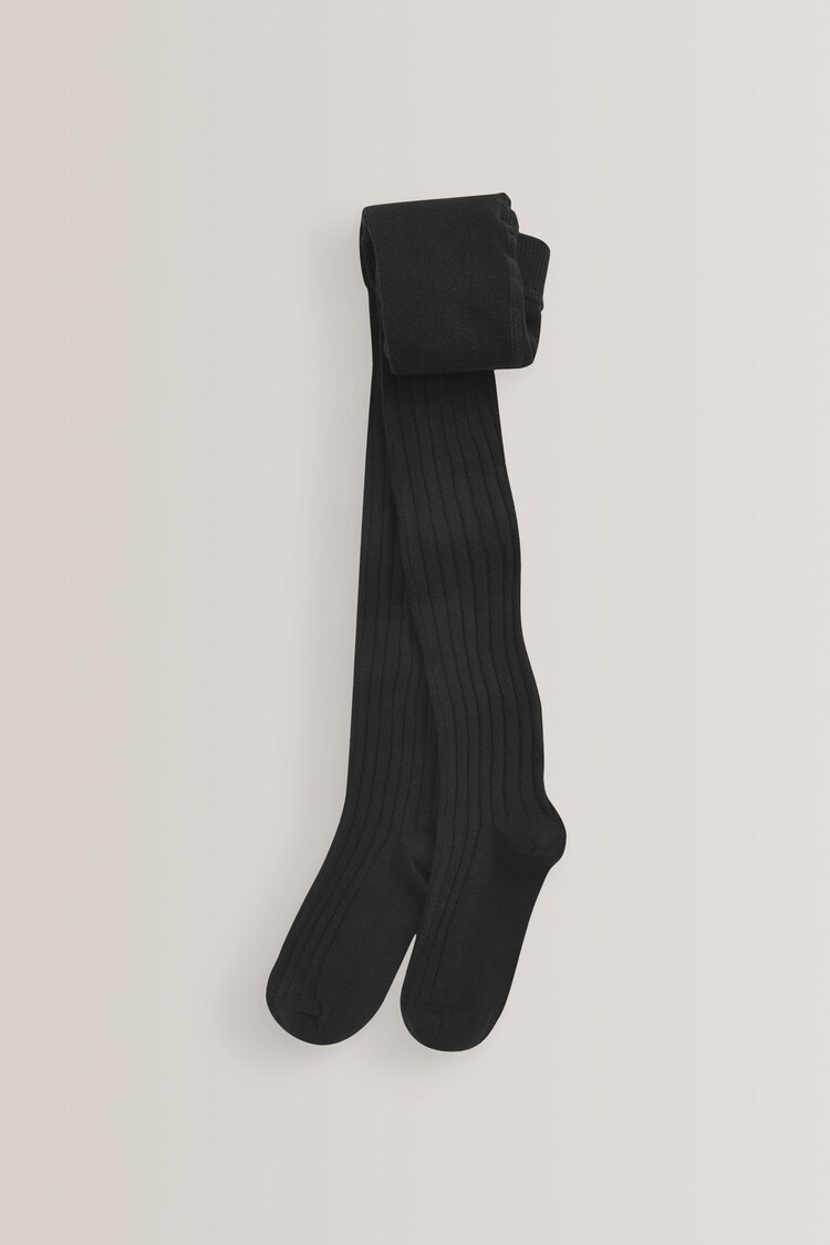 Black Cotton Rich Rib Tights - Image 1 of 1