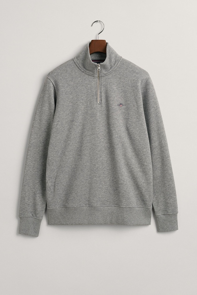 GANT Grey Shield Quarter Zip Sweatshirt - Image 1 of 1