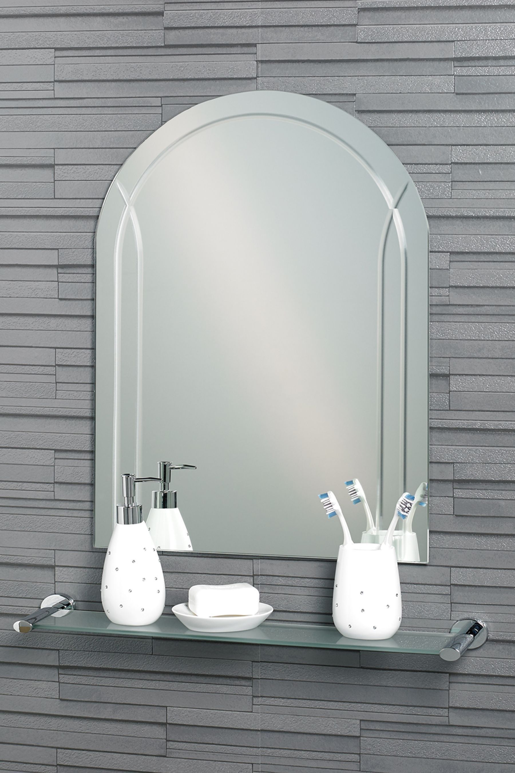 Buy Showerdrape Soho Large Arched Bathroom Mirror from the Next UK ...