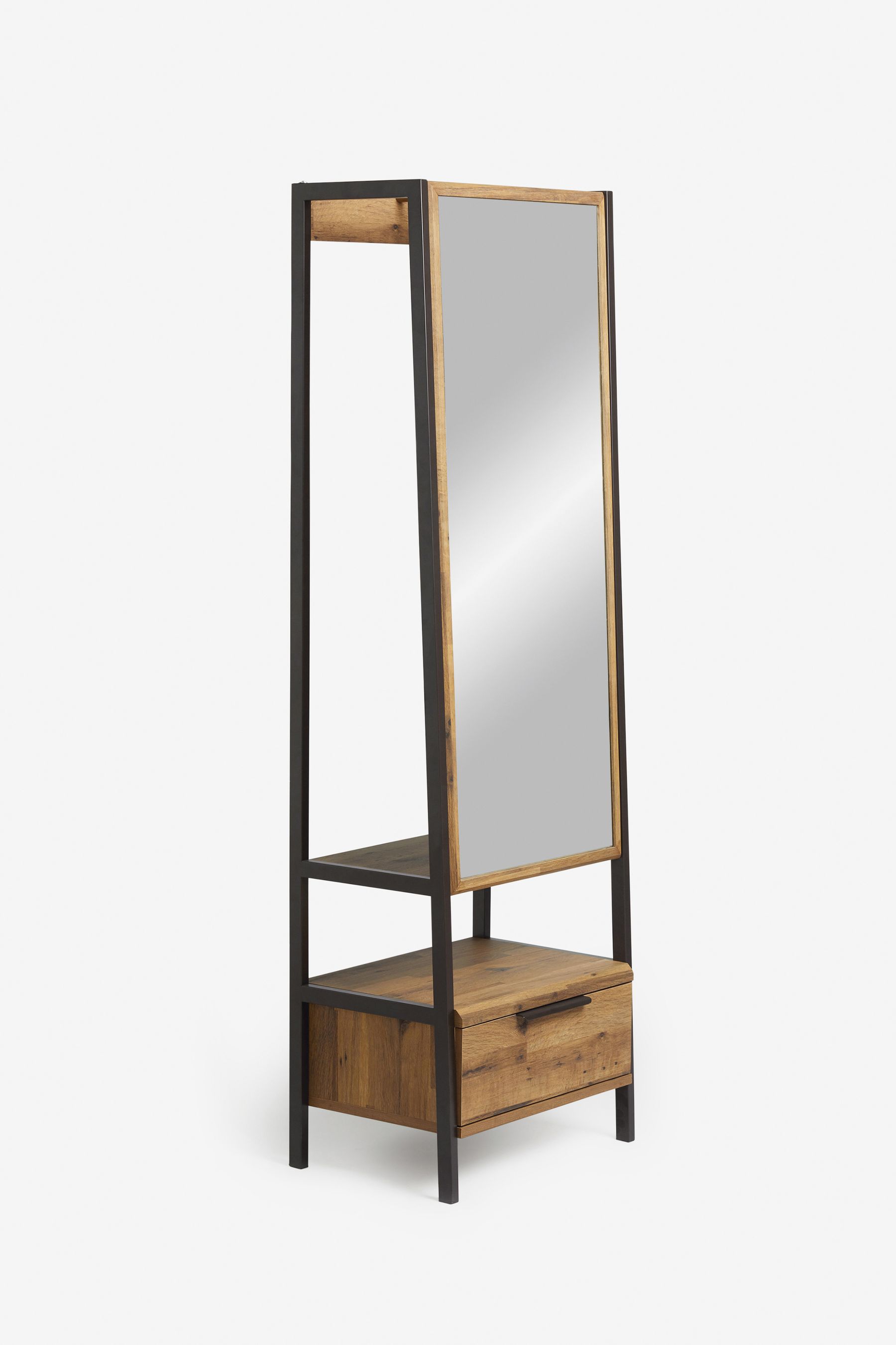 Buy Dark Bronx Oak Effect Full Length Storage Mirror from the Next UK