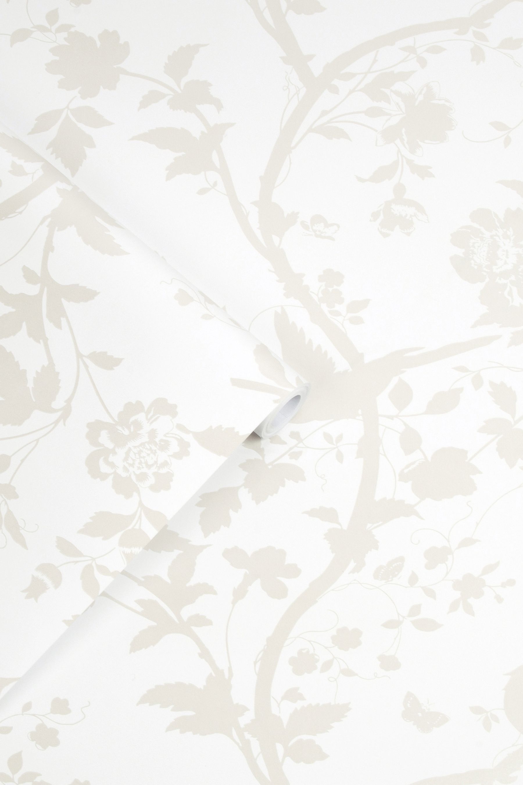 Buy Laura Ashley White Oriental Garden Pearlescent Wallpaper Wallpaper