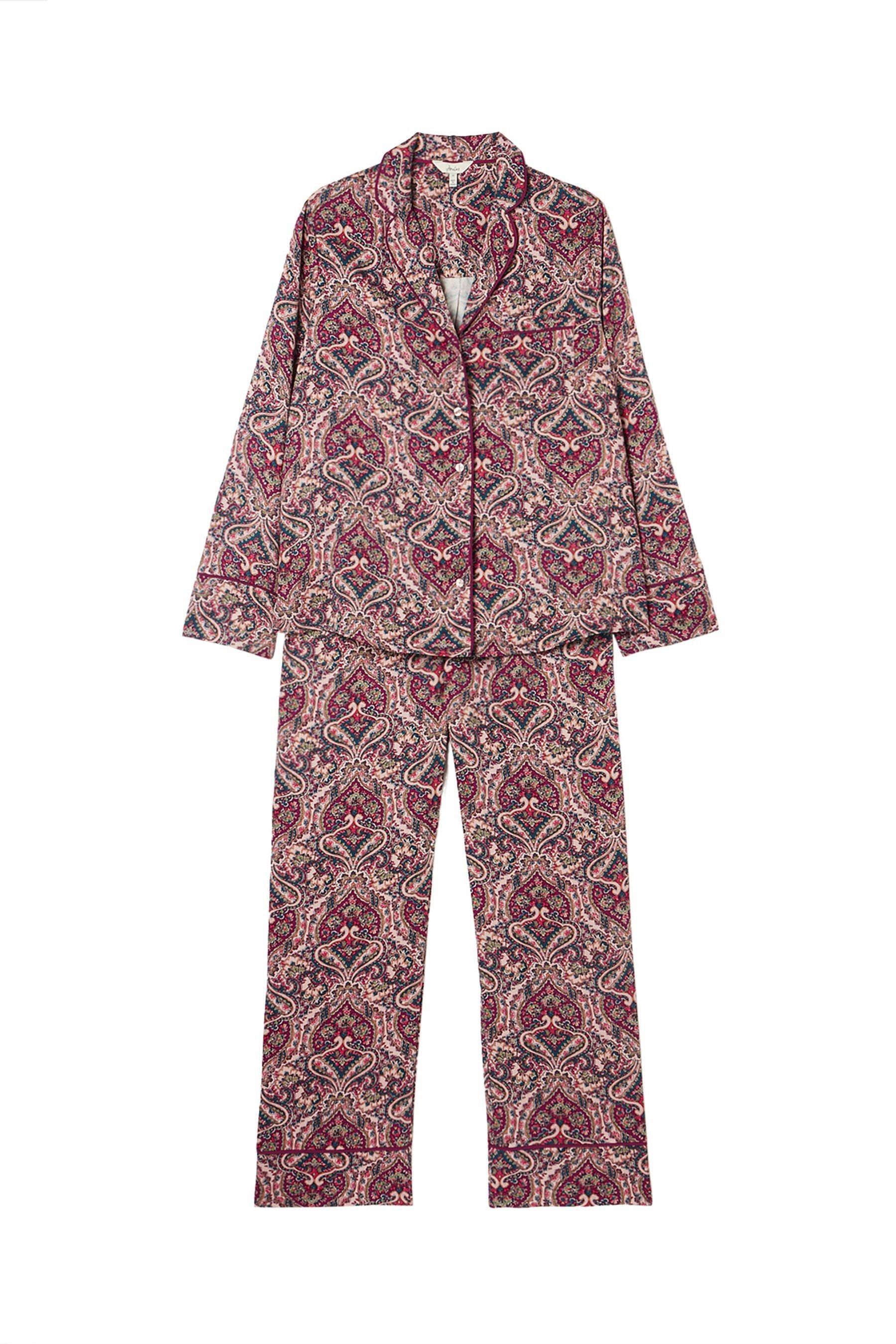 Buy Joules Alma Dark Pink Paisley Pyjama Set from the Next UK online shop