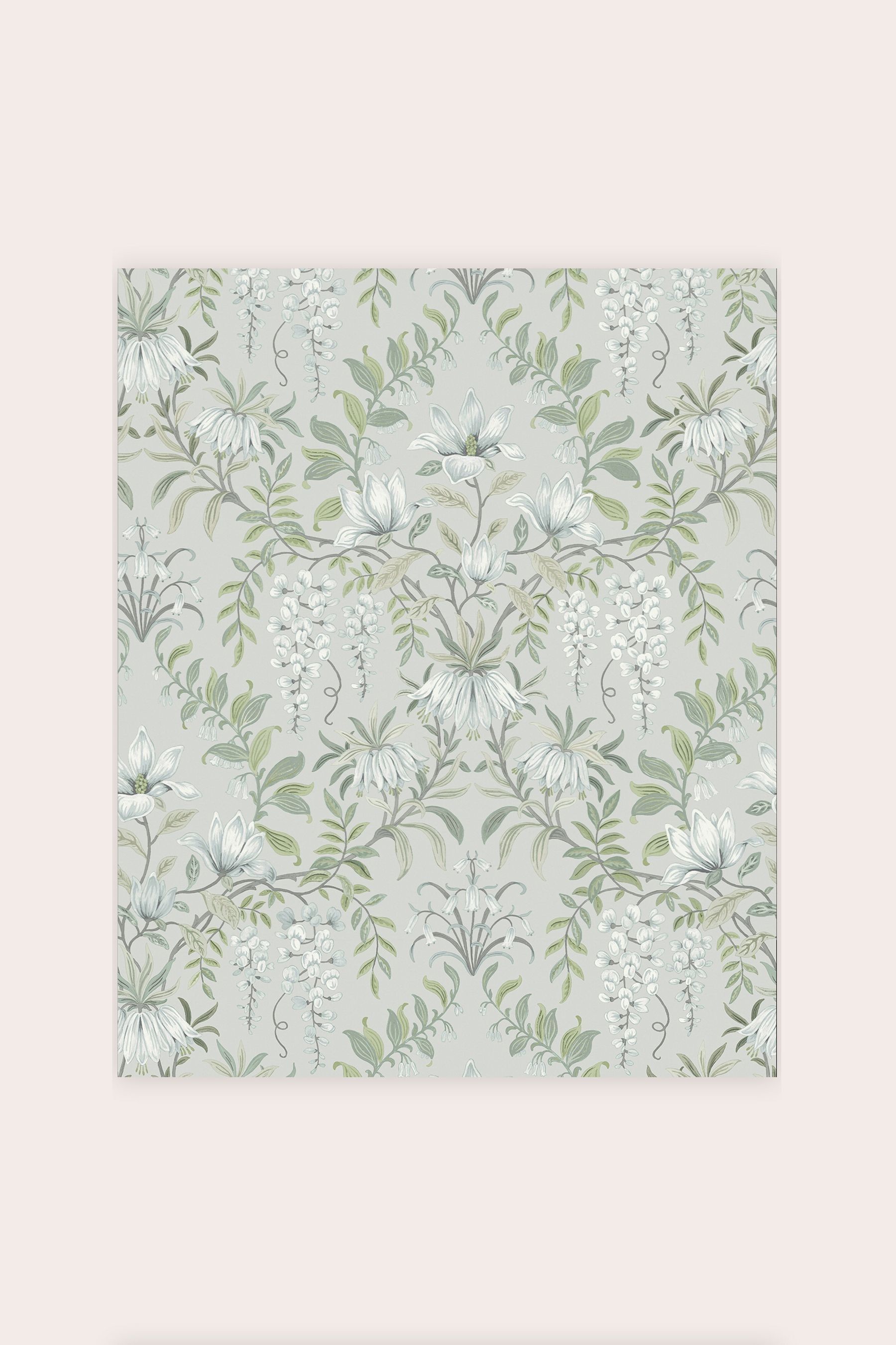 Buy Laura Ashley Sage Green Parterre Wallpaper Wallpaper from the Next